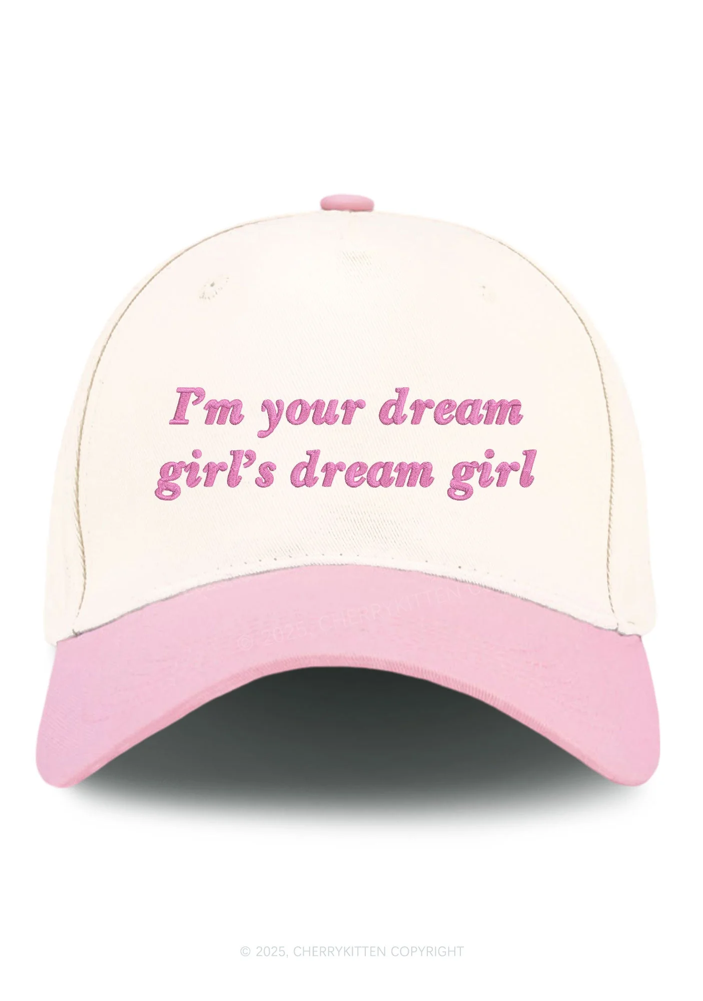 Embroidered Dream Girl Pride Y2K Color Block Baseball Cap Cherrykitten - Image 11