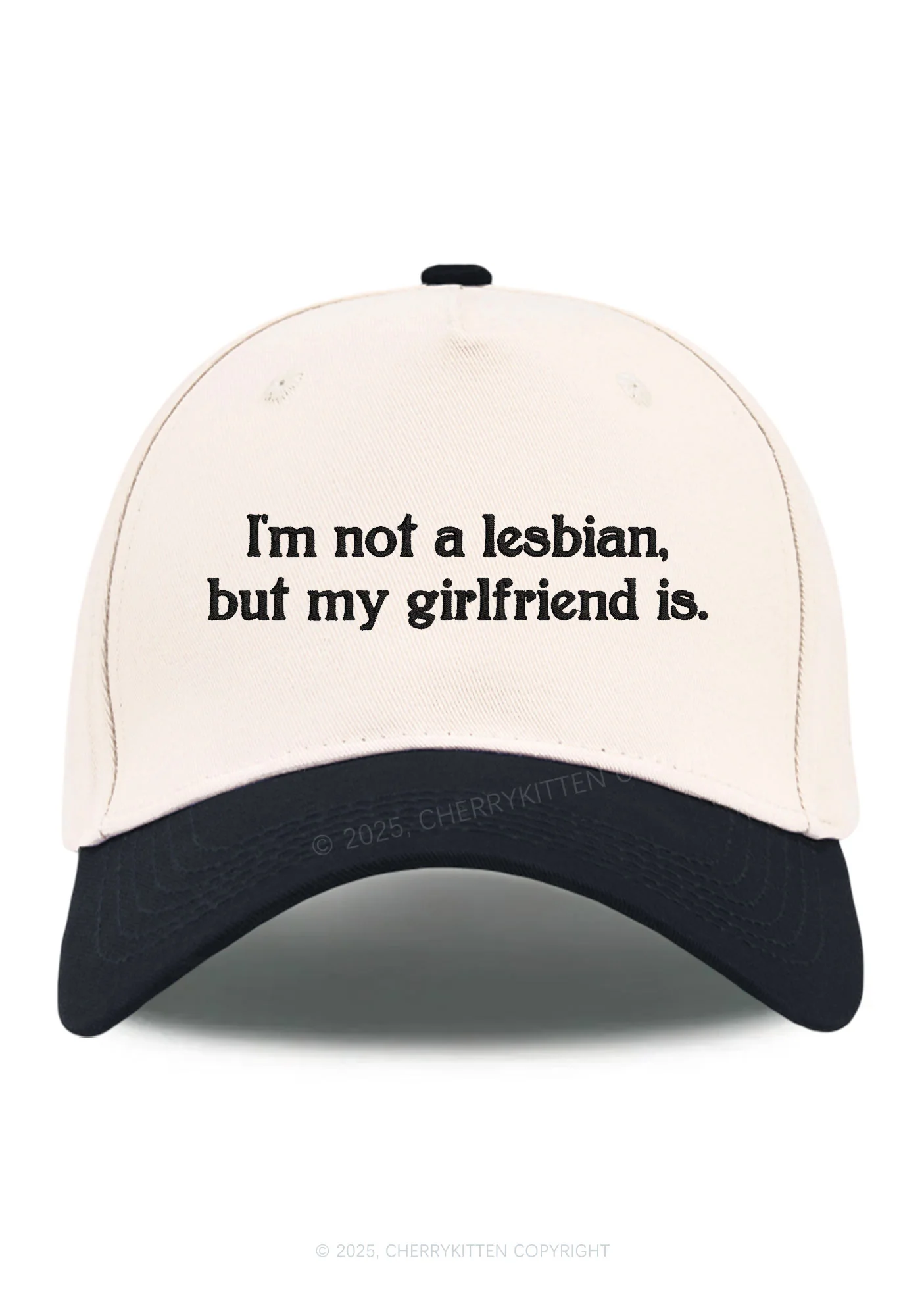 Embroidered My Girlfriend Is Lesbian Pride Y2K Color Block Baseball Cap Cherrykitten