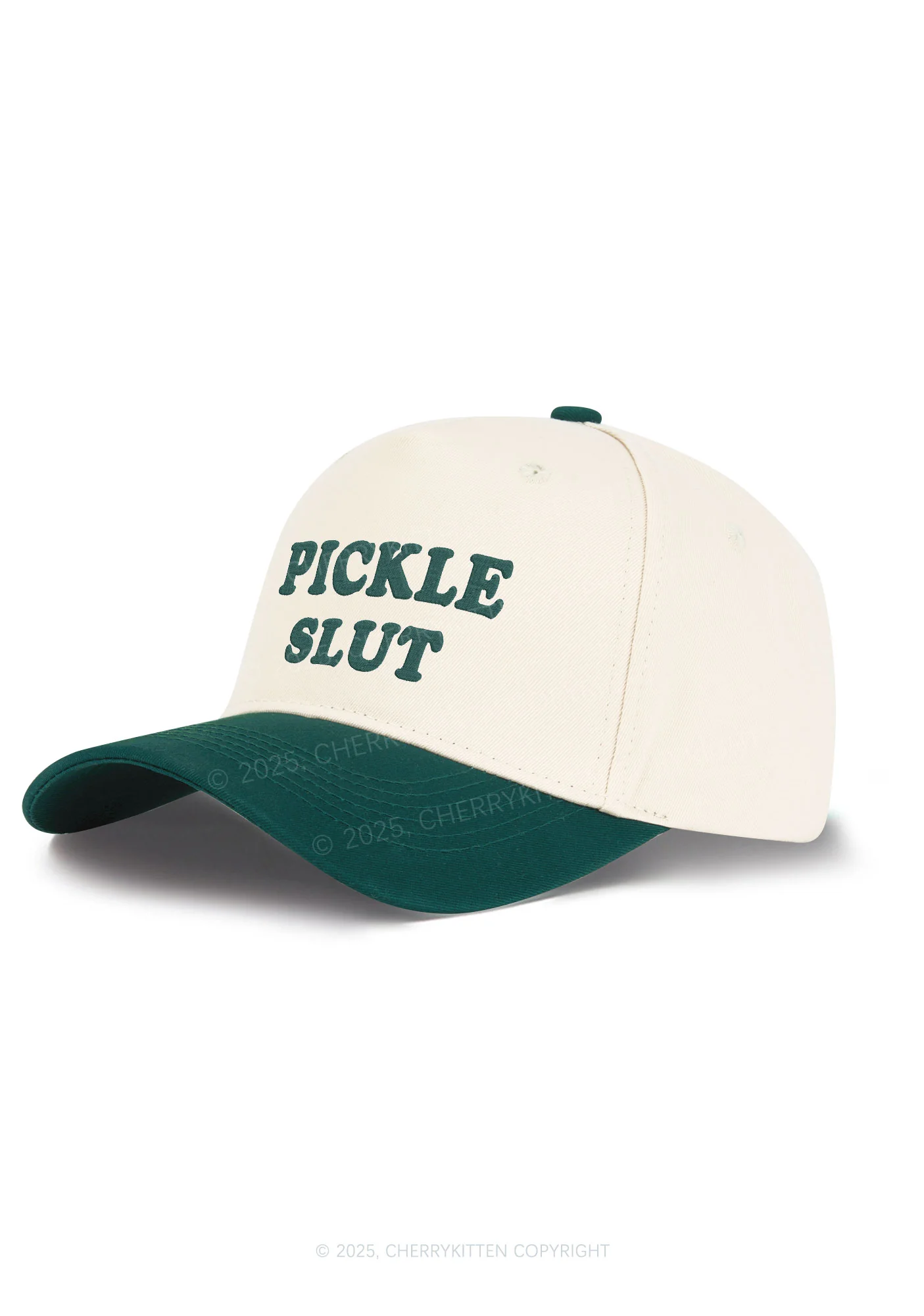Embroidered Pickle Slxt Y2K Color Block Baseball Cap Cherrykitten - Image 2