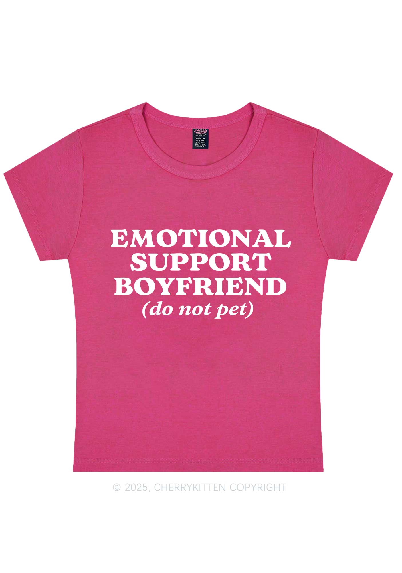 Emotional Support Boyfriend Valentine's Day Y2K Baby Tee Cherrykitten - Image 6