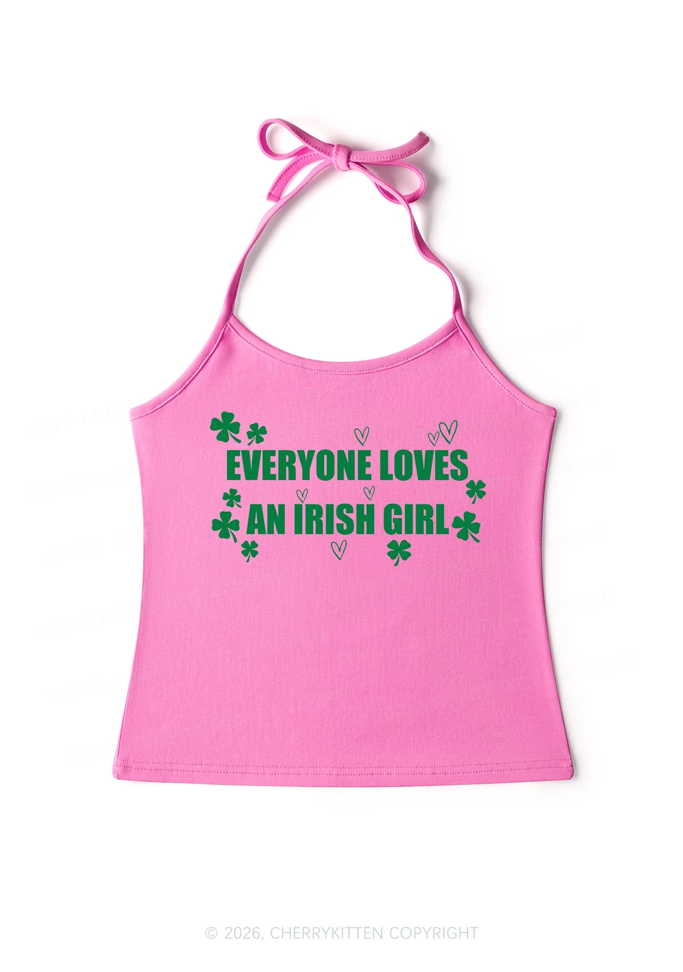 Everyone Loves Irish Girl St Patricks Y2K Halter Neck Cami Cherrykitten - Image 5