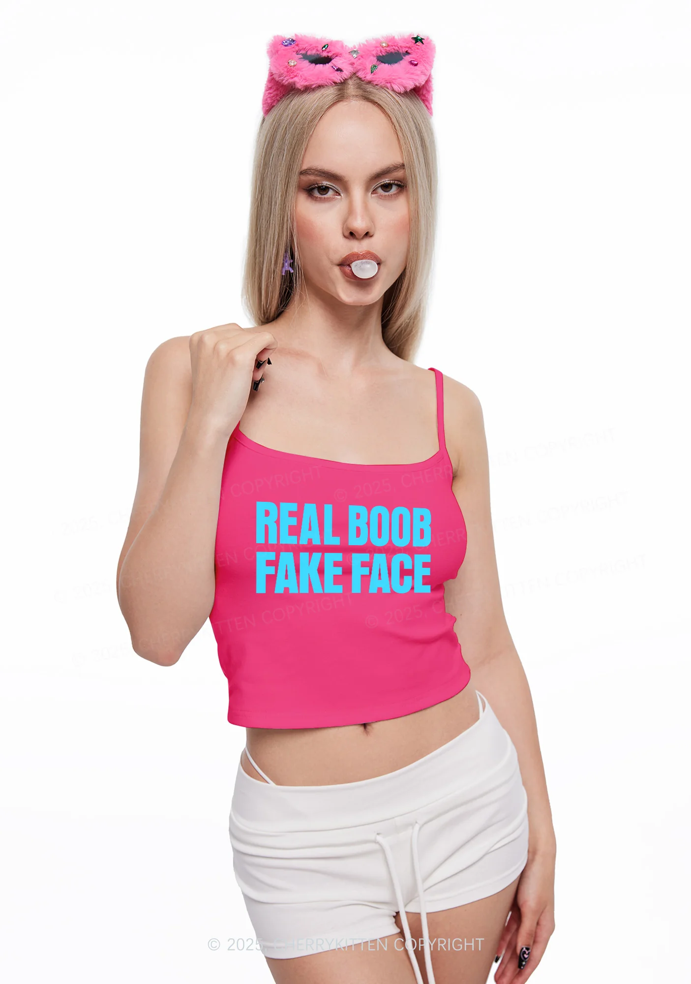 Fake Face Real Bxxb Y2K Spaghetti Strap Cami Cherrykitten - Image 2