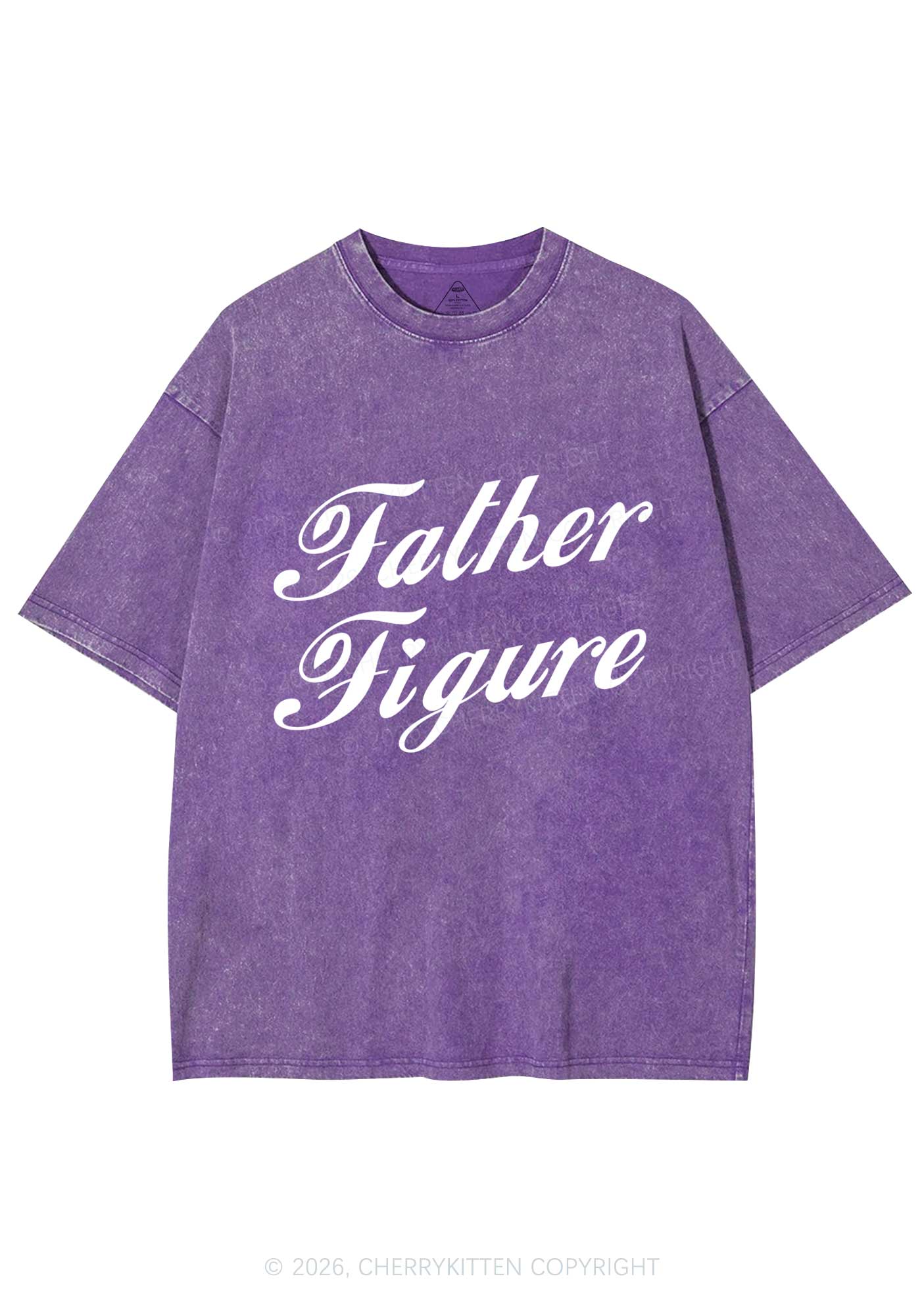Father Figure Valentine's Day Y2K Shirts Washed Tee Cherrykitten - Image 5