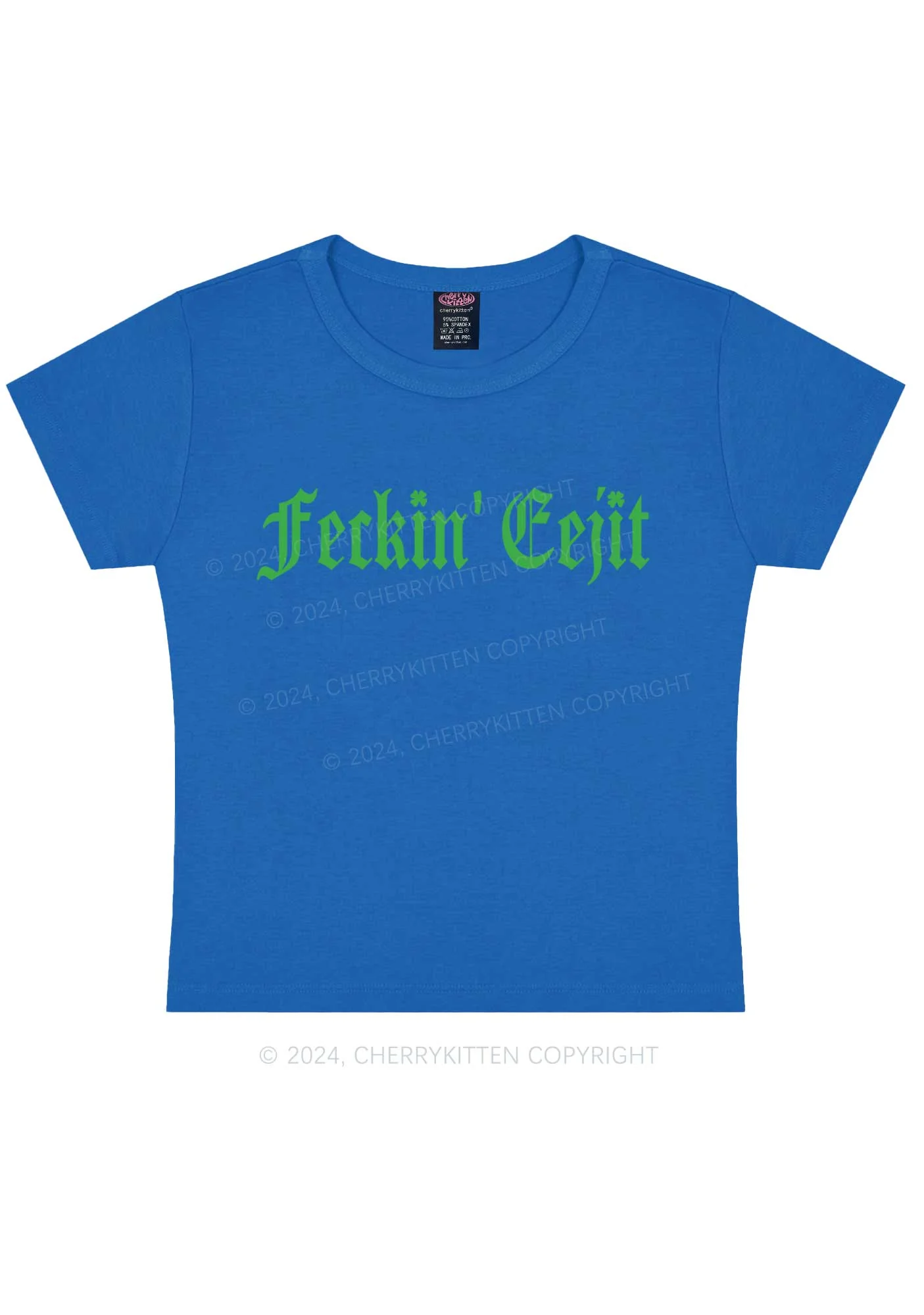 Feckin Eejit St Patricks Y2K Baby Tee Cherrykitten - Image 11