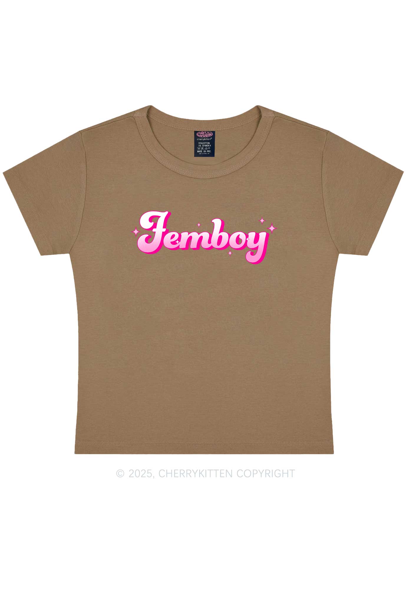 Femboy Pride Y2K Baby Tee Cherrykitten - Image 9