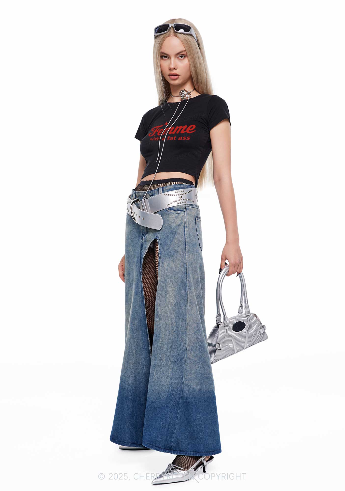 Femme With Fat Axx Pride Y2K Baby Tee Cherrykitten - Image 3