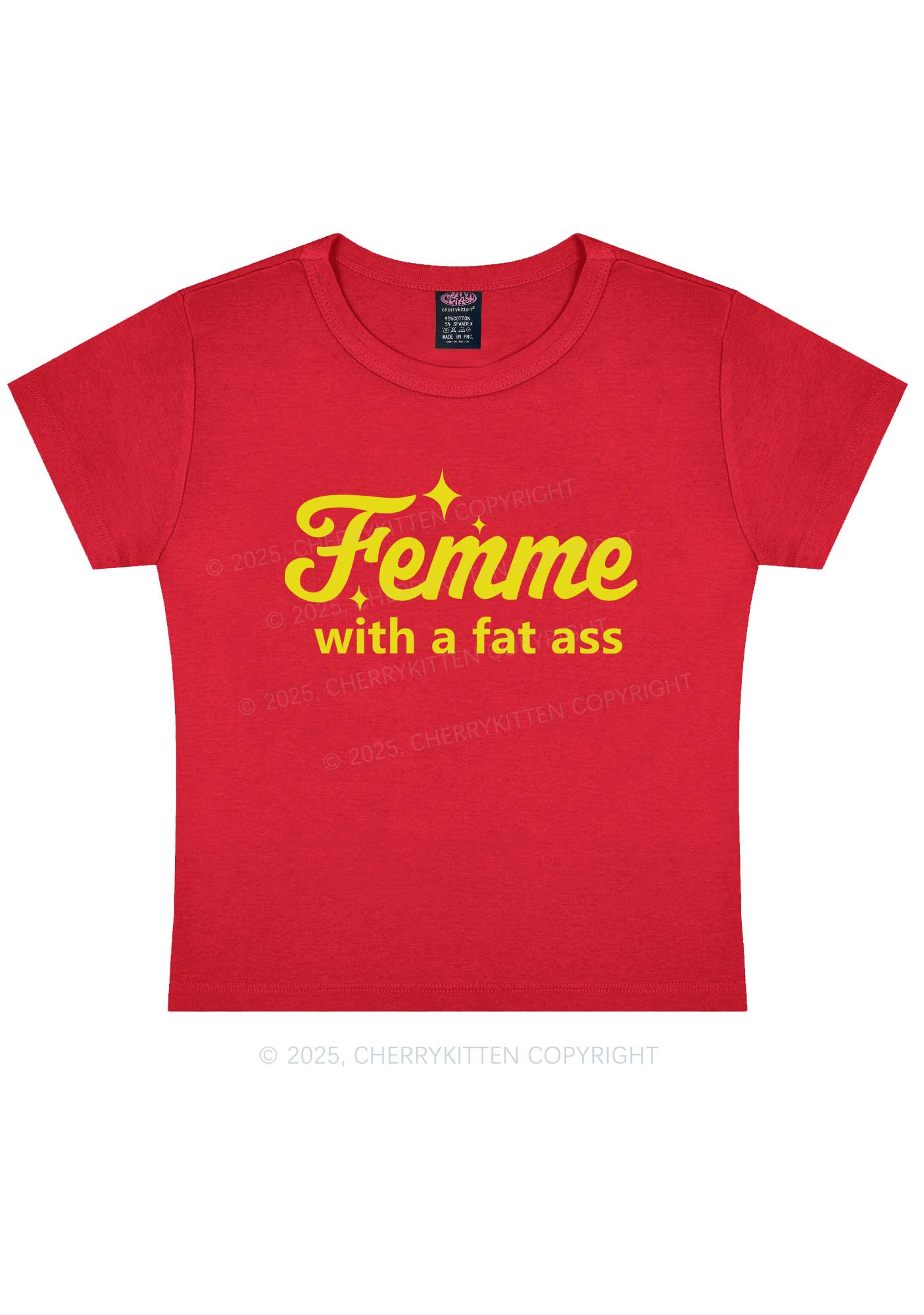 Femme With Fat Axx Pride Y2K Baby Tee Cherrykitten - Image 7