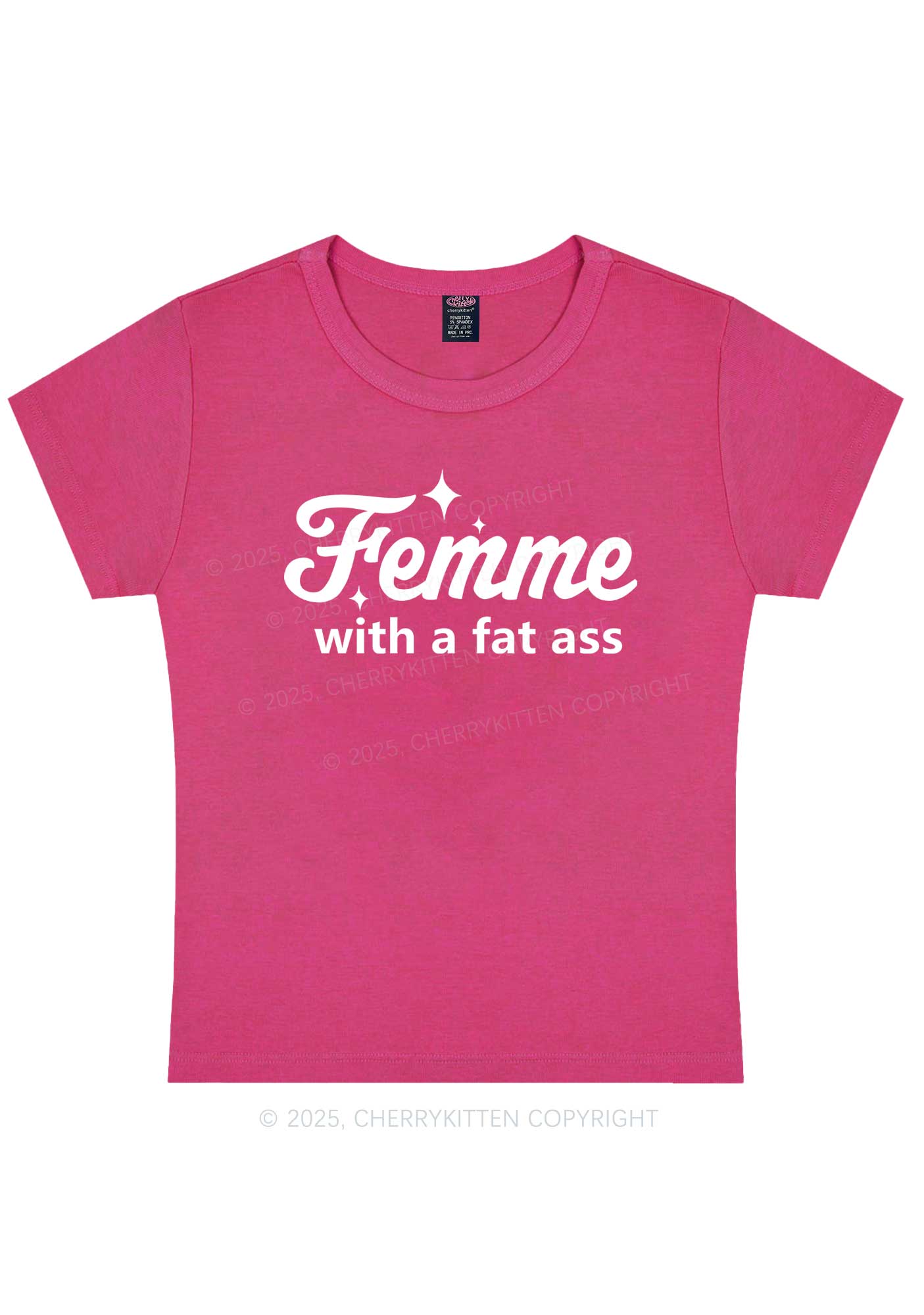 Femme With Fat Axx Pride Y2K Baby Tee Cherrykitten - Image 8