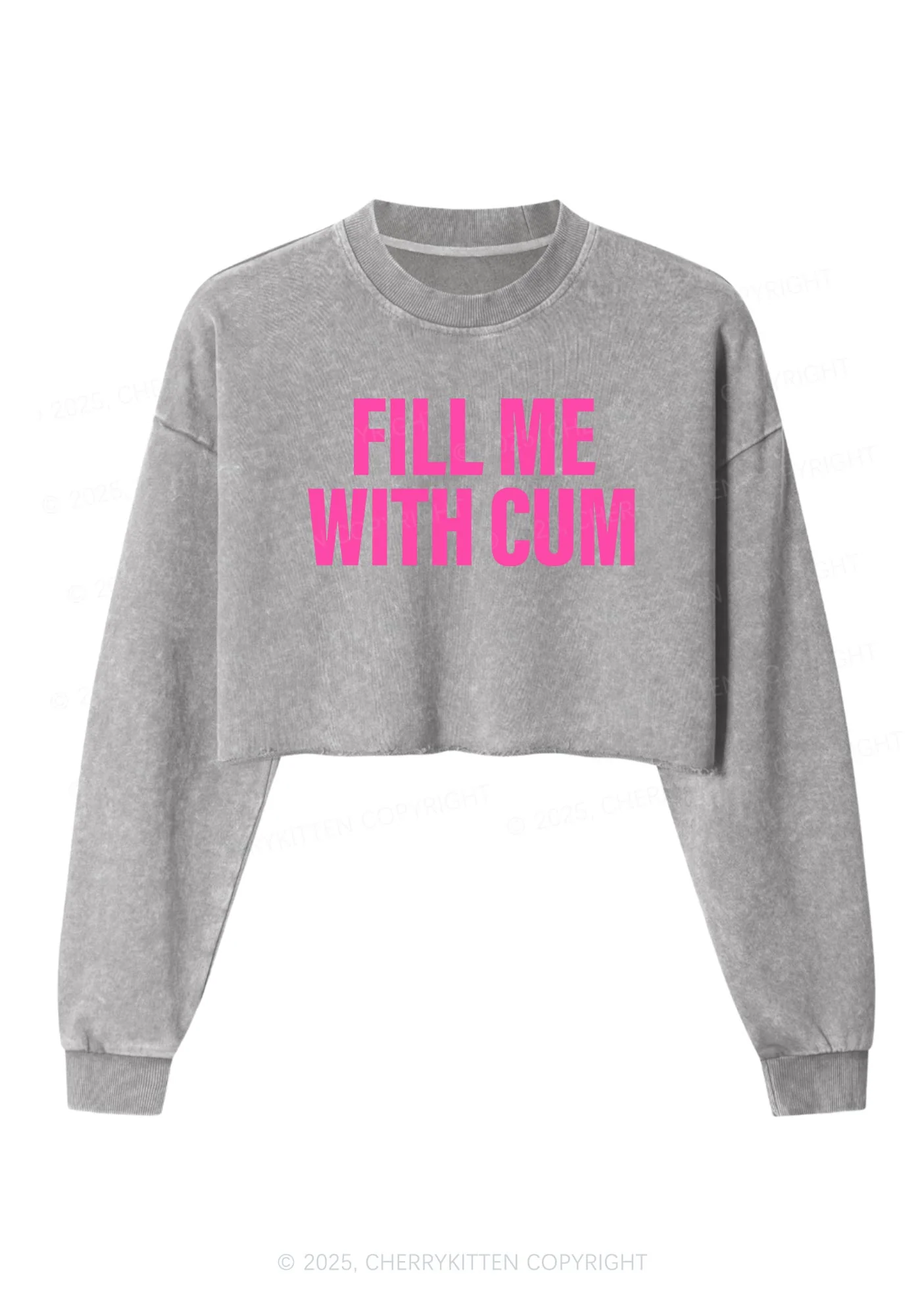 Fill Me With Cxm Y2K Crop Washed Sweatshirts Cherrykitten - Image 4