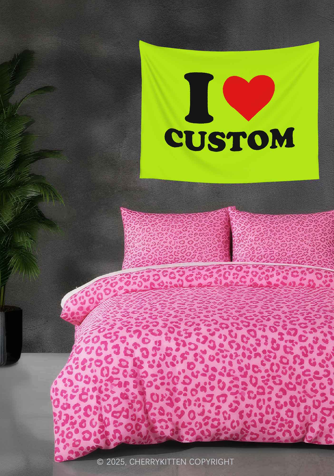 I Love Custom Flag Y2K Tapestry Cherrykitten - Image 3