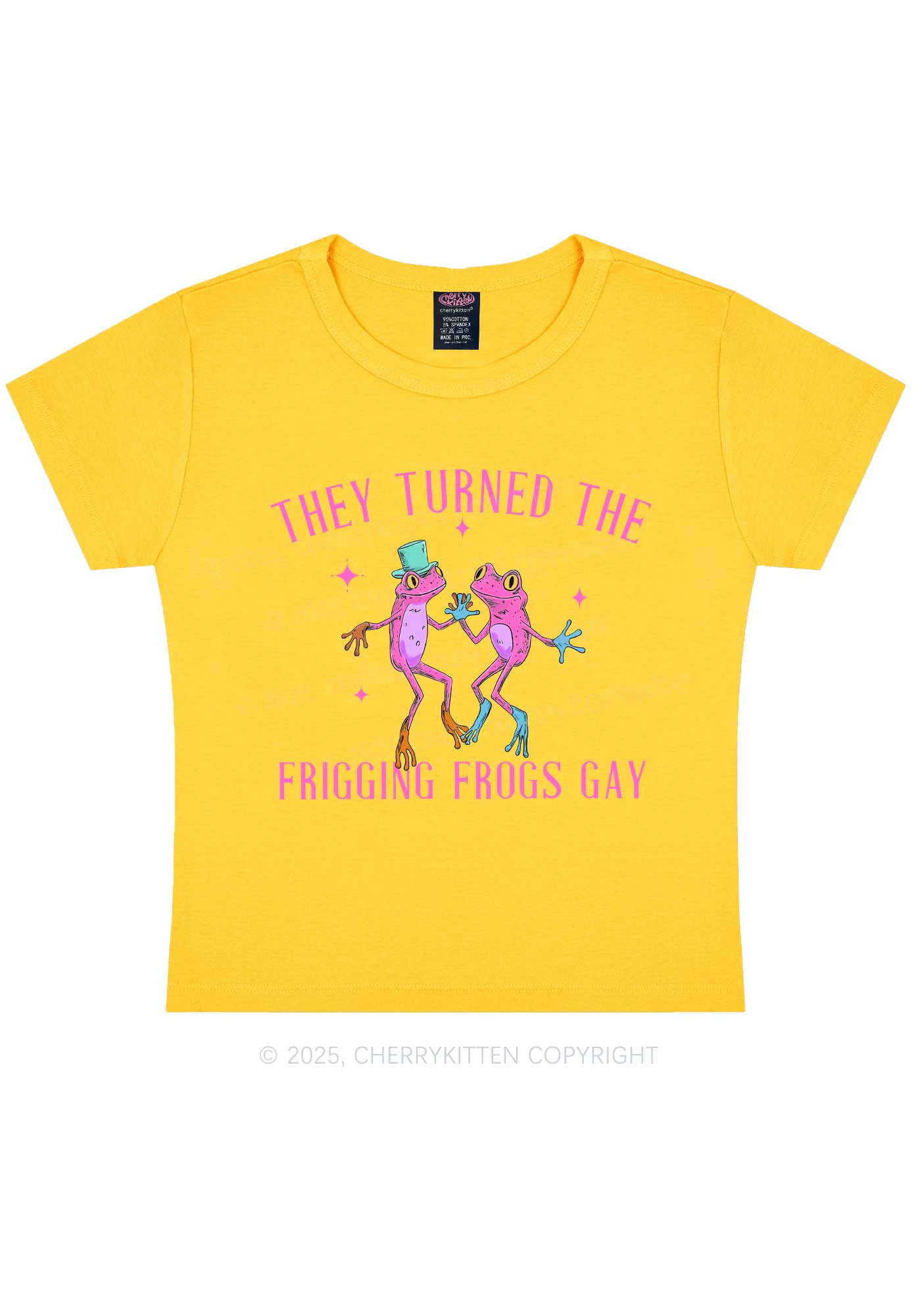 Frogs Gay Pride Y2K Baby Tee Cherrykitten - Image 7