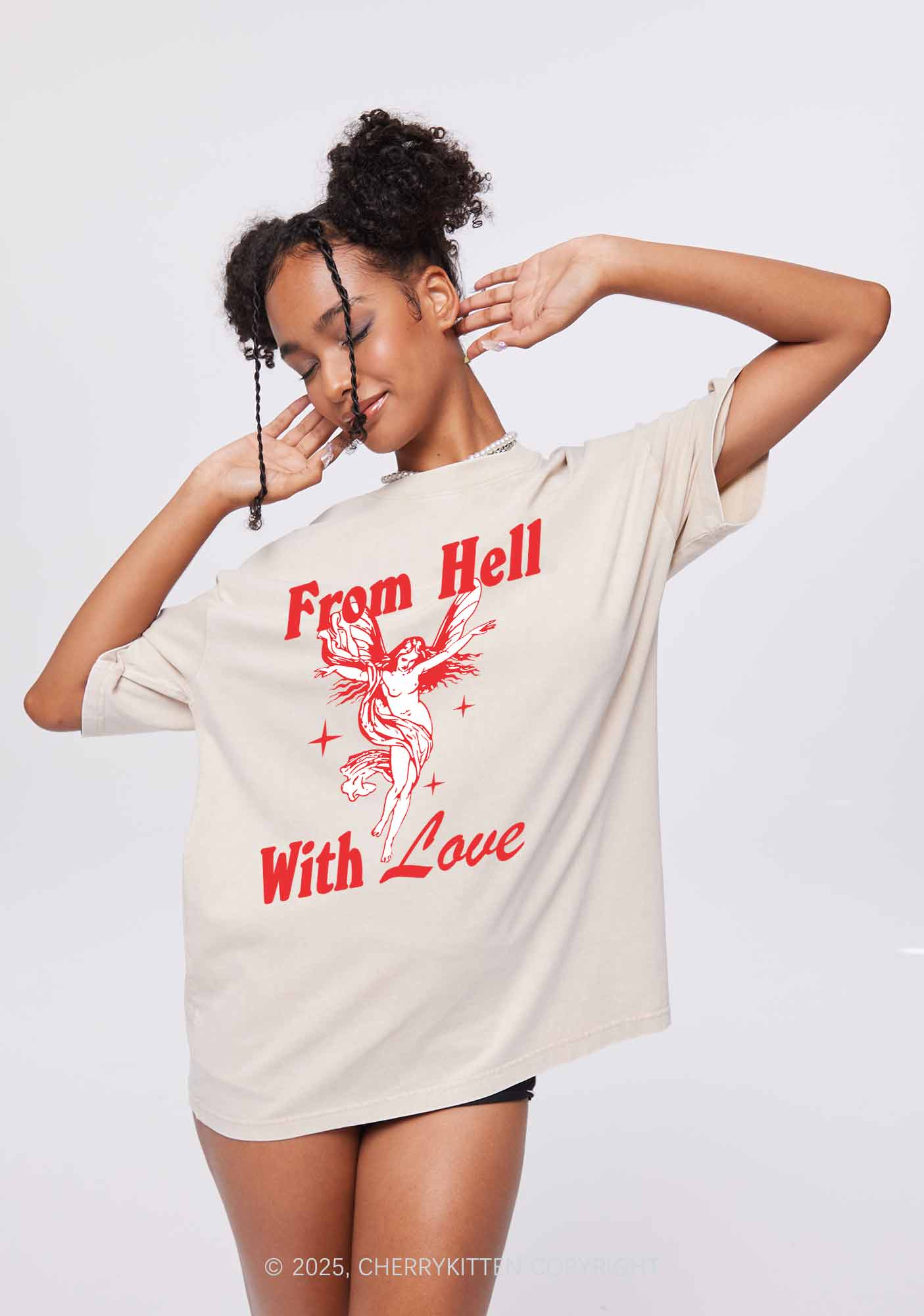From Hall With Love Y2K Washed Tee Cherrykitten - Image 2