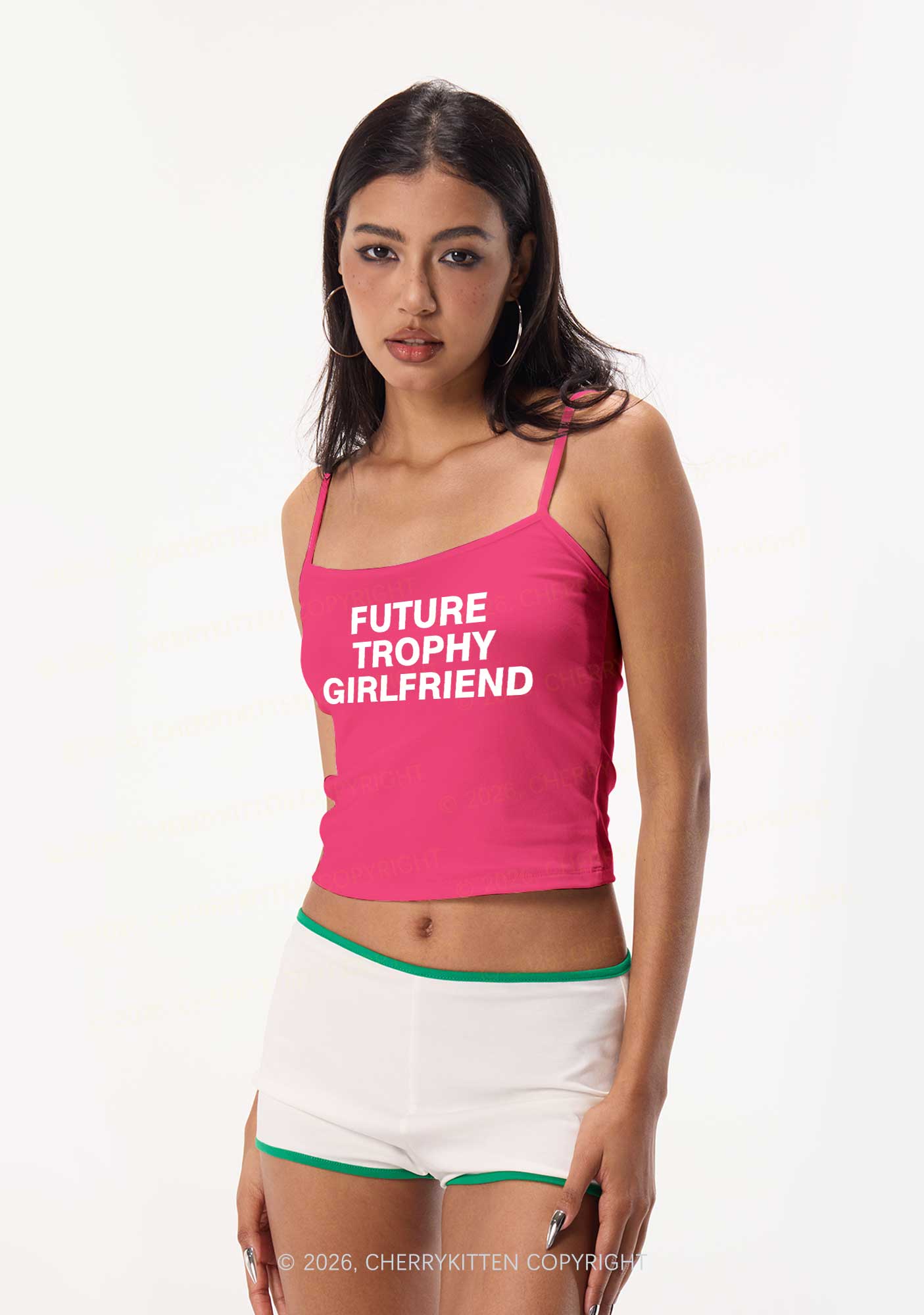Future Trophy Girlfriend Y2K Spaghetti Strap Cami Cherrykitten - Image 2