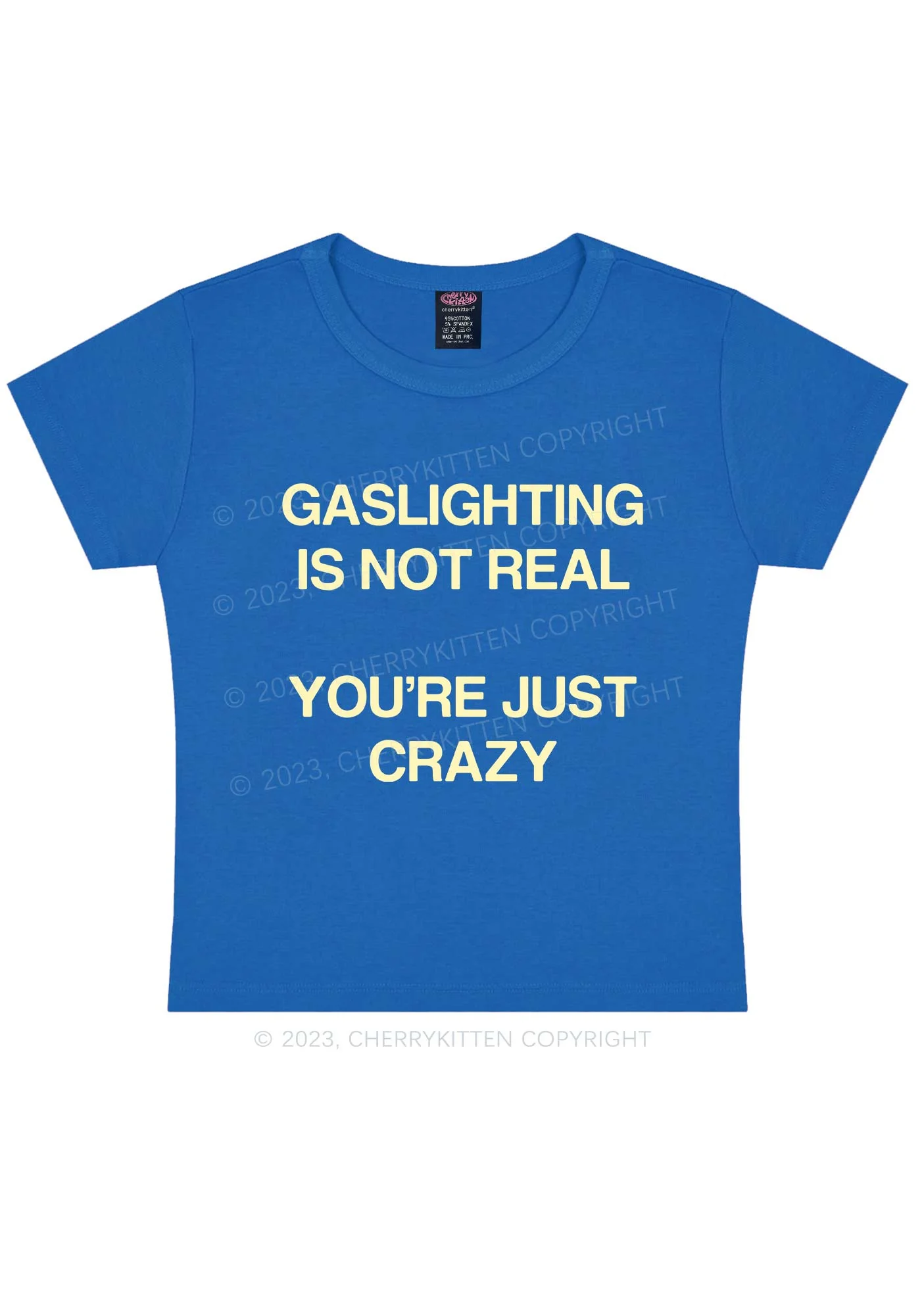 Gaslighting Not Real Y2k Baby Tee - Image 5