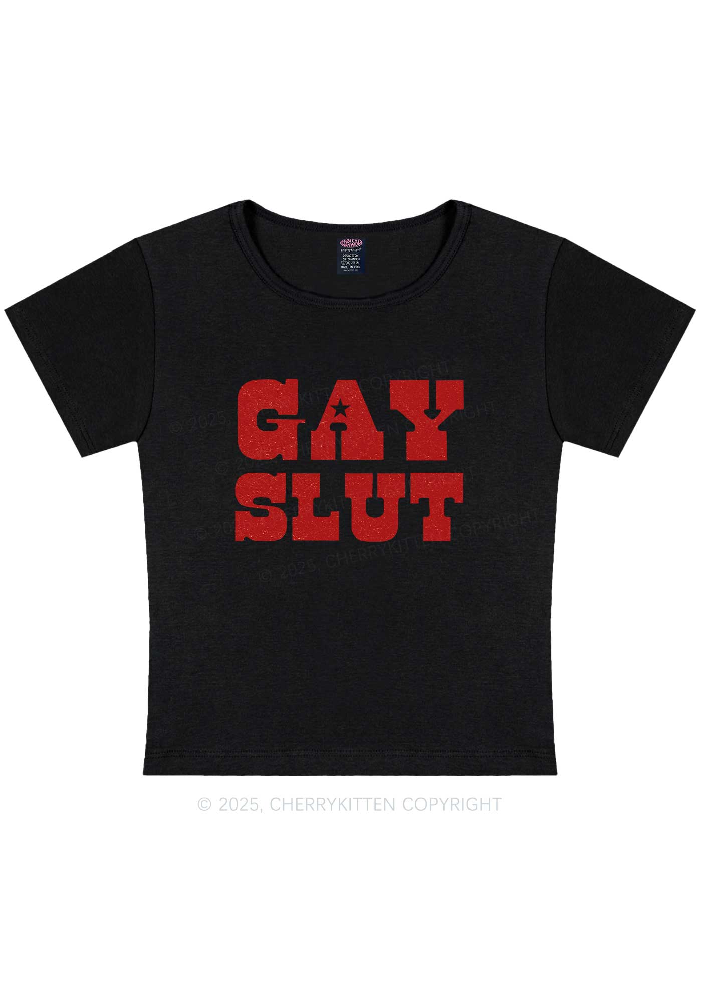 Gay Slxt Pride Y2K Baby Tee Cherrykitten - Image 4