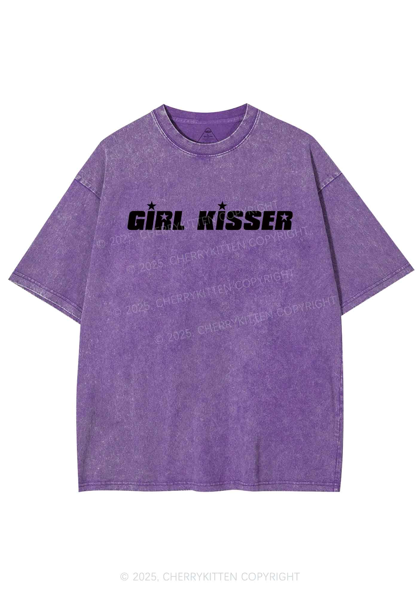Girl Kisser Star Y2K Shirts Washed Tee Cherrykitten - Image 5