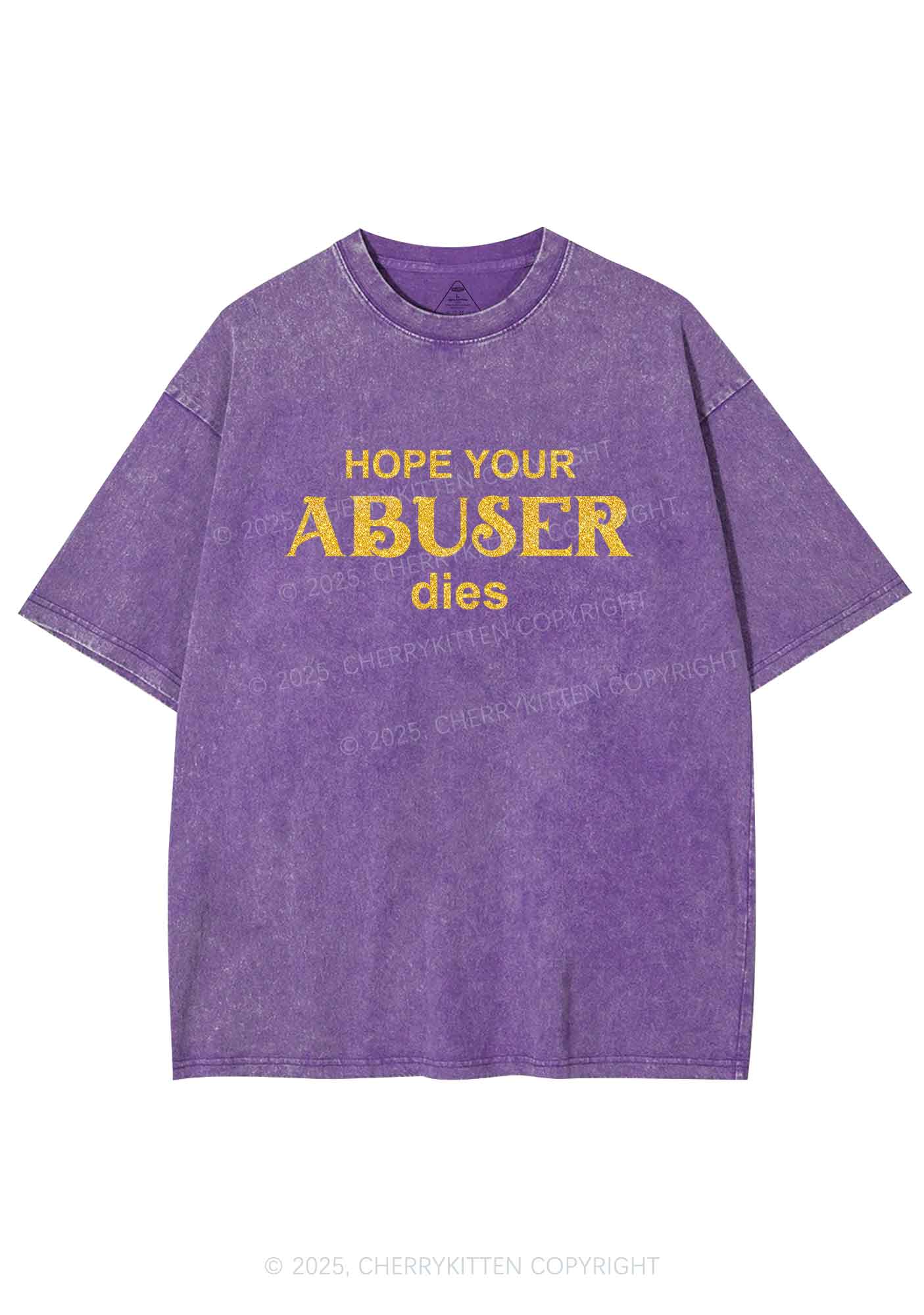 Glitter Abuser Dies Y2K Shirts Washed Tee Cherrykitten - Image 6