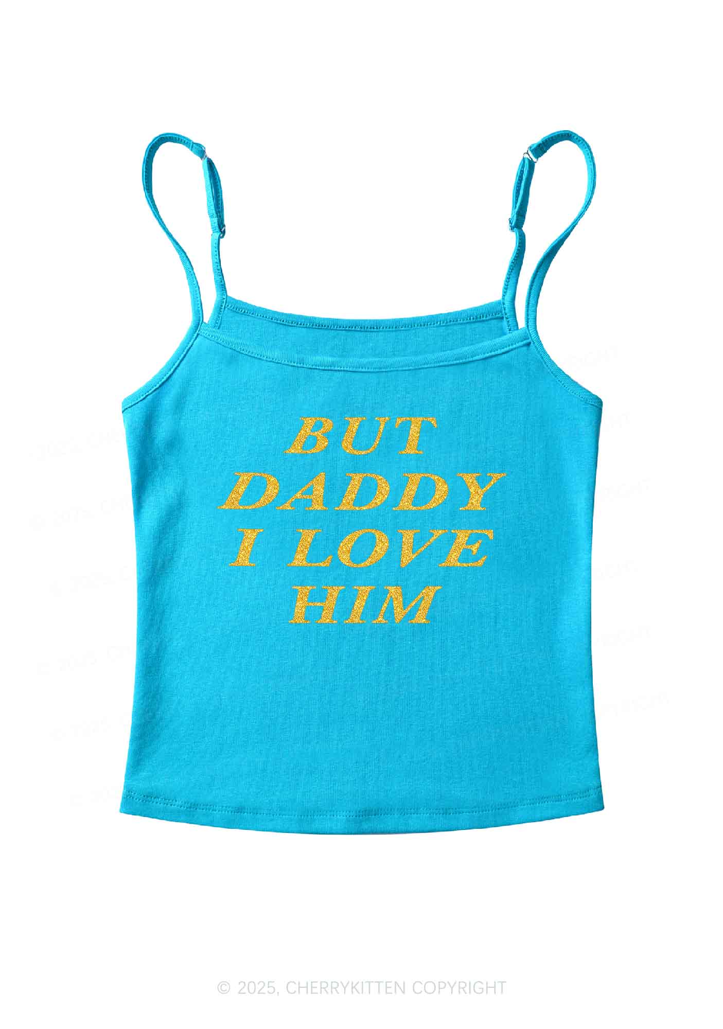 Glitter But Daddy I Love Him Y2K Spaghetti Strap Cami Cherrykitten - Image 7