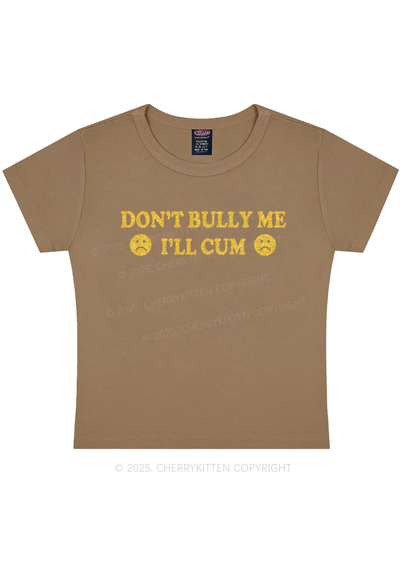 Glitter Dont Bully Me Y2K Baby Tee Cherrykitten - Image 11