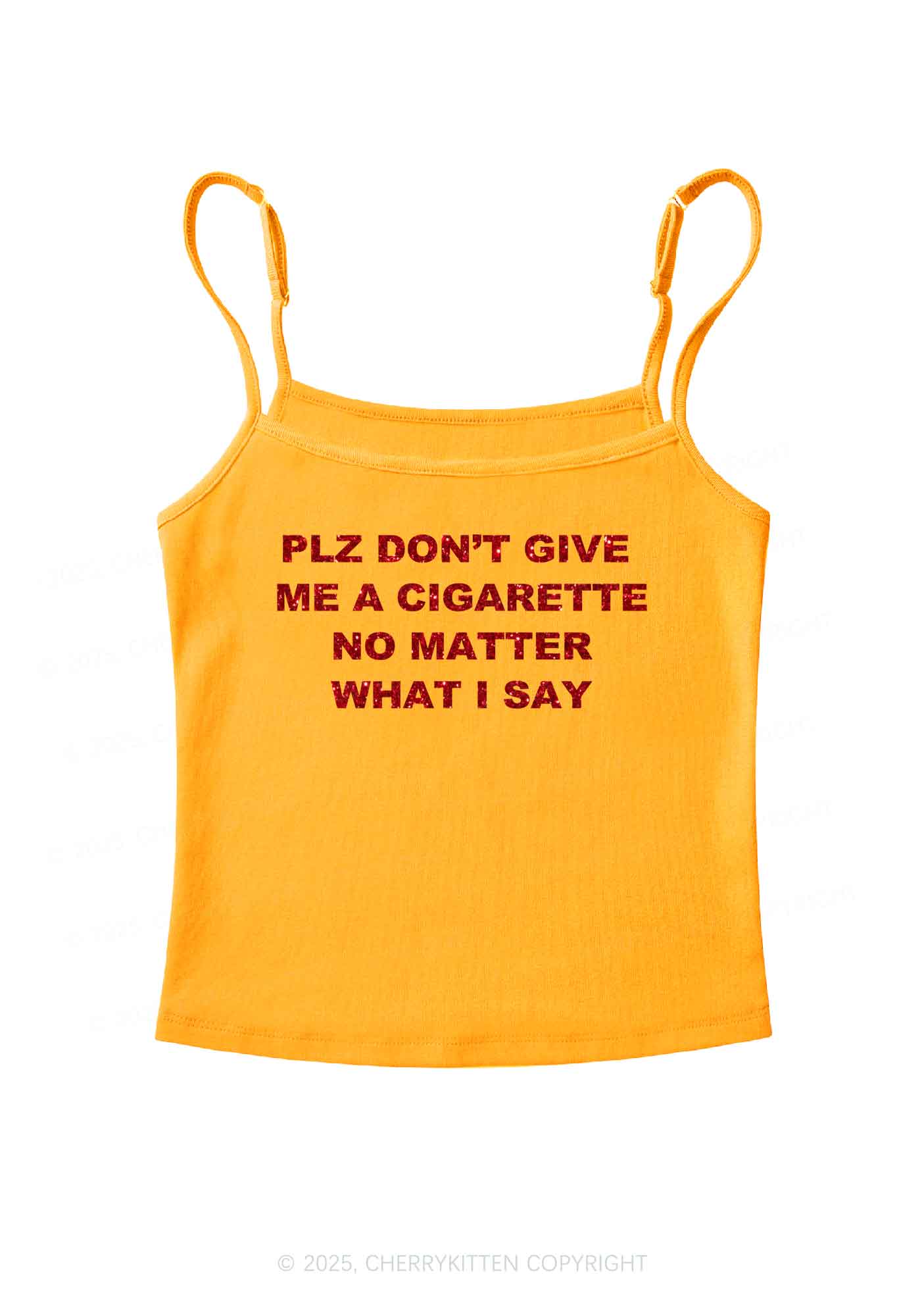 Glitter Dont Give Me Cigarette Y2K Spaghetti Strap Cami Cherrykitten - Image 7