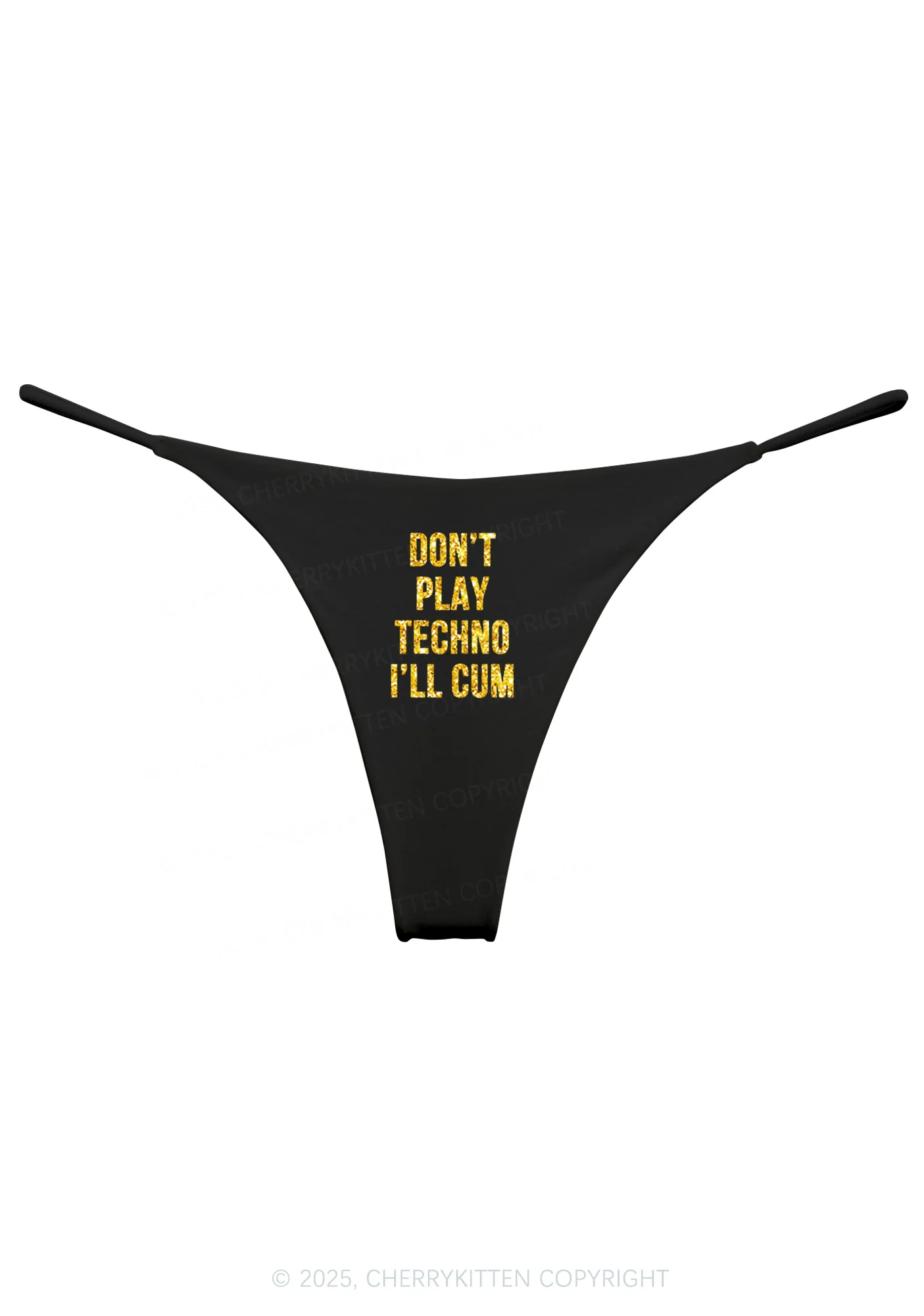 Glitter Dont Play Techno Y2K Bikini String Thong Cherrykitten - Image 3