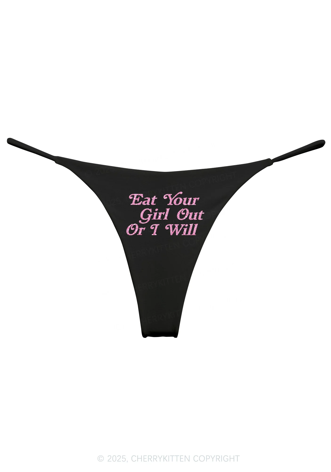 Glitter Eat Your Girl Out Pride Y2K Bikini String Thong Cherrykitten - Image 5