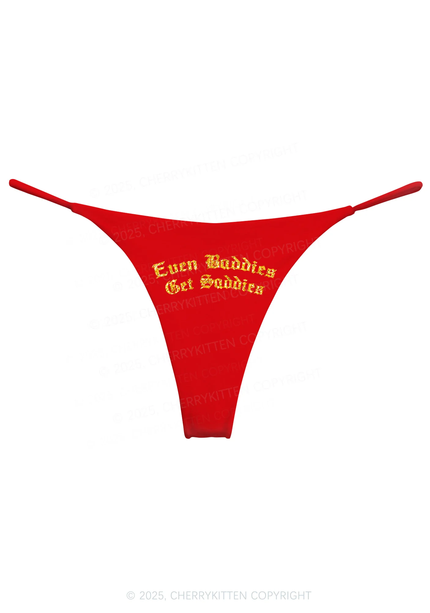 Glitter Even Baddies Get Saddies Y2K Bikini String Thong Cherrykitten - Image 5