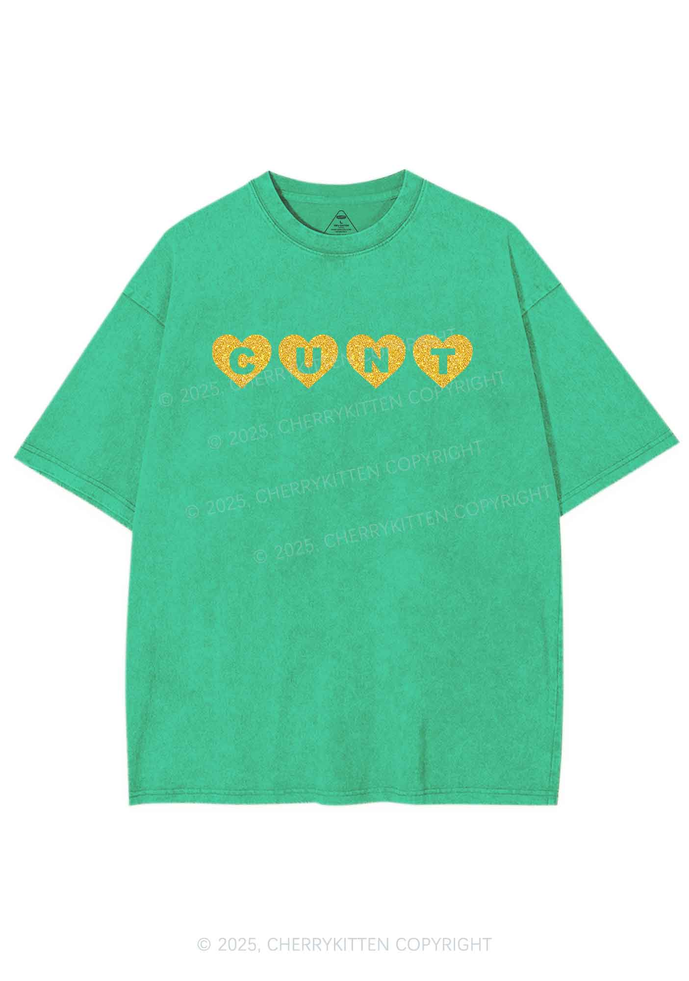 Glitter Love Cxxt Y2K Shirts Washed Tee Cherrykitten - Image 7