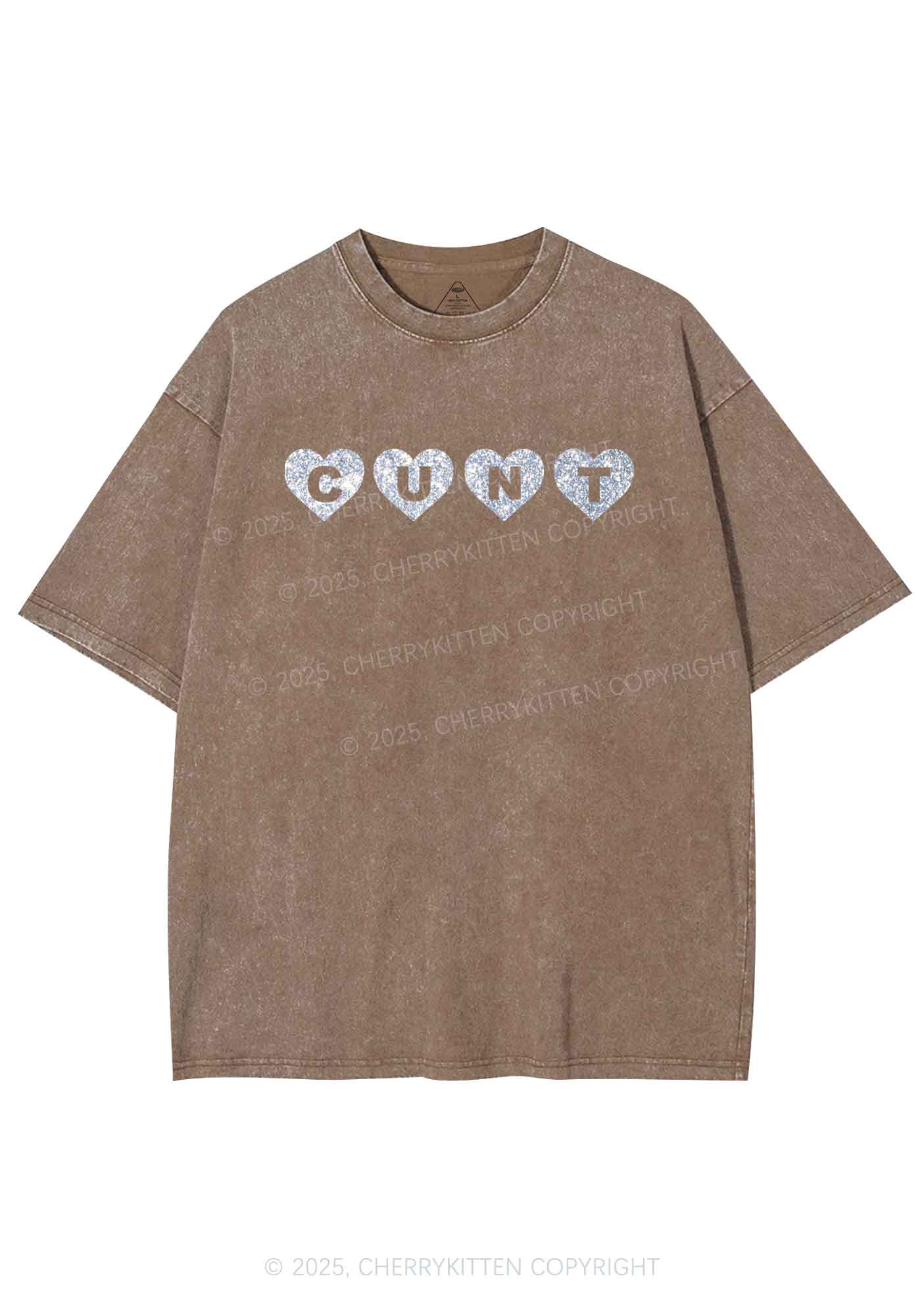 Glitter Love Cxxt Y2K Shirts Washed Tee Cherrykitten - Image 9