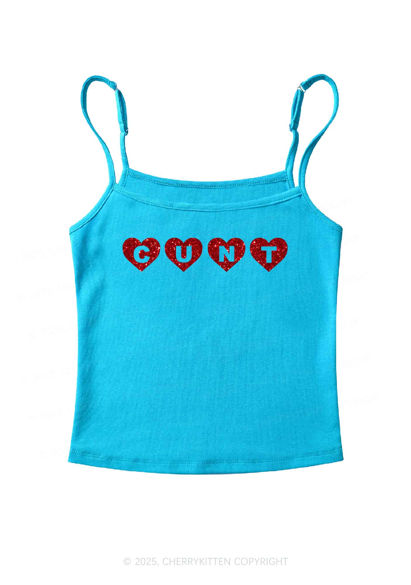 Glitter Love Cxxt Y2K Spaghetti Strap Cami Cherrykitten - Image 6