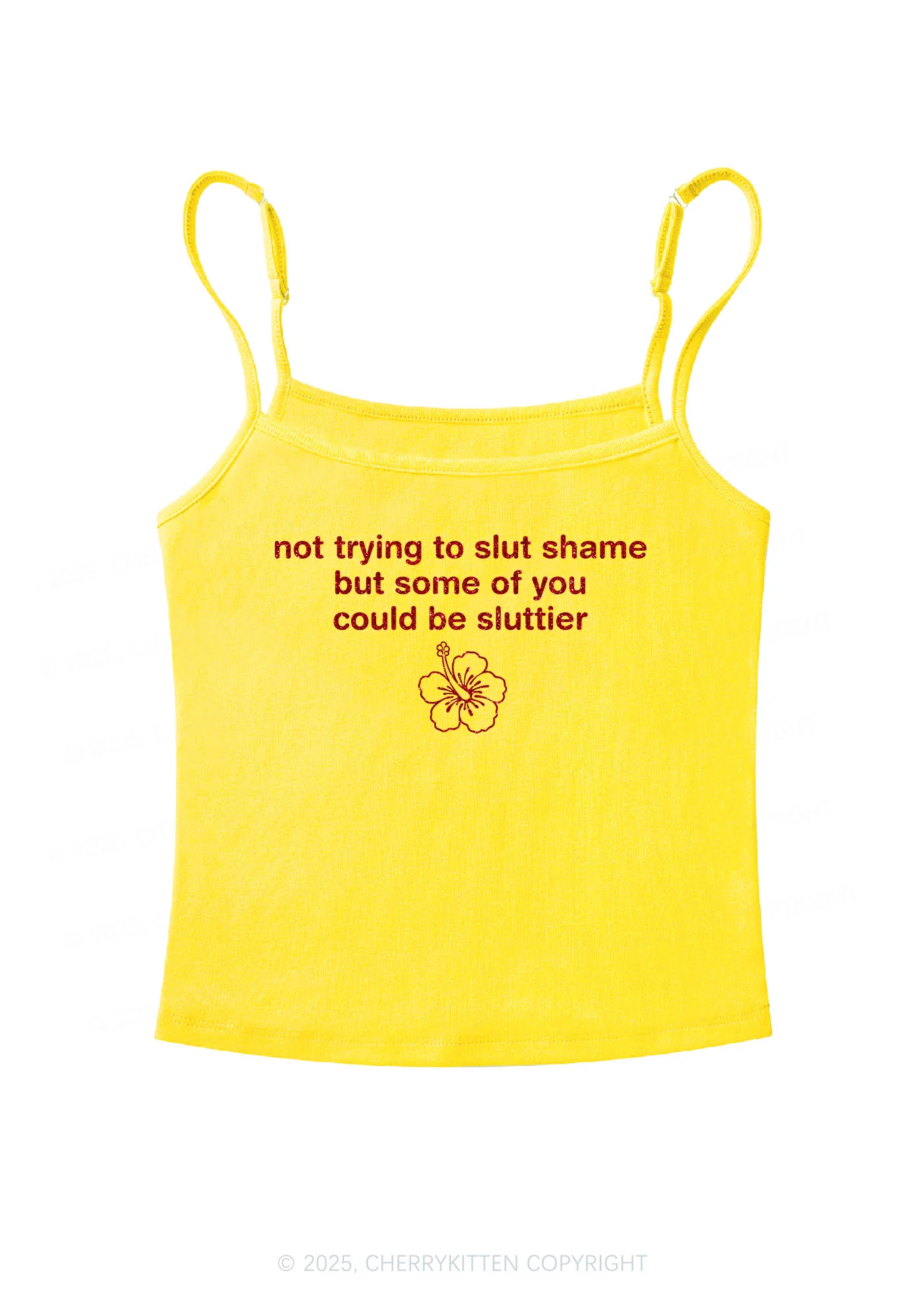 Glitter Not Trying To Slxt Shame Y2K Spaghetti Strap Cami Cherrykitten - Image 8