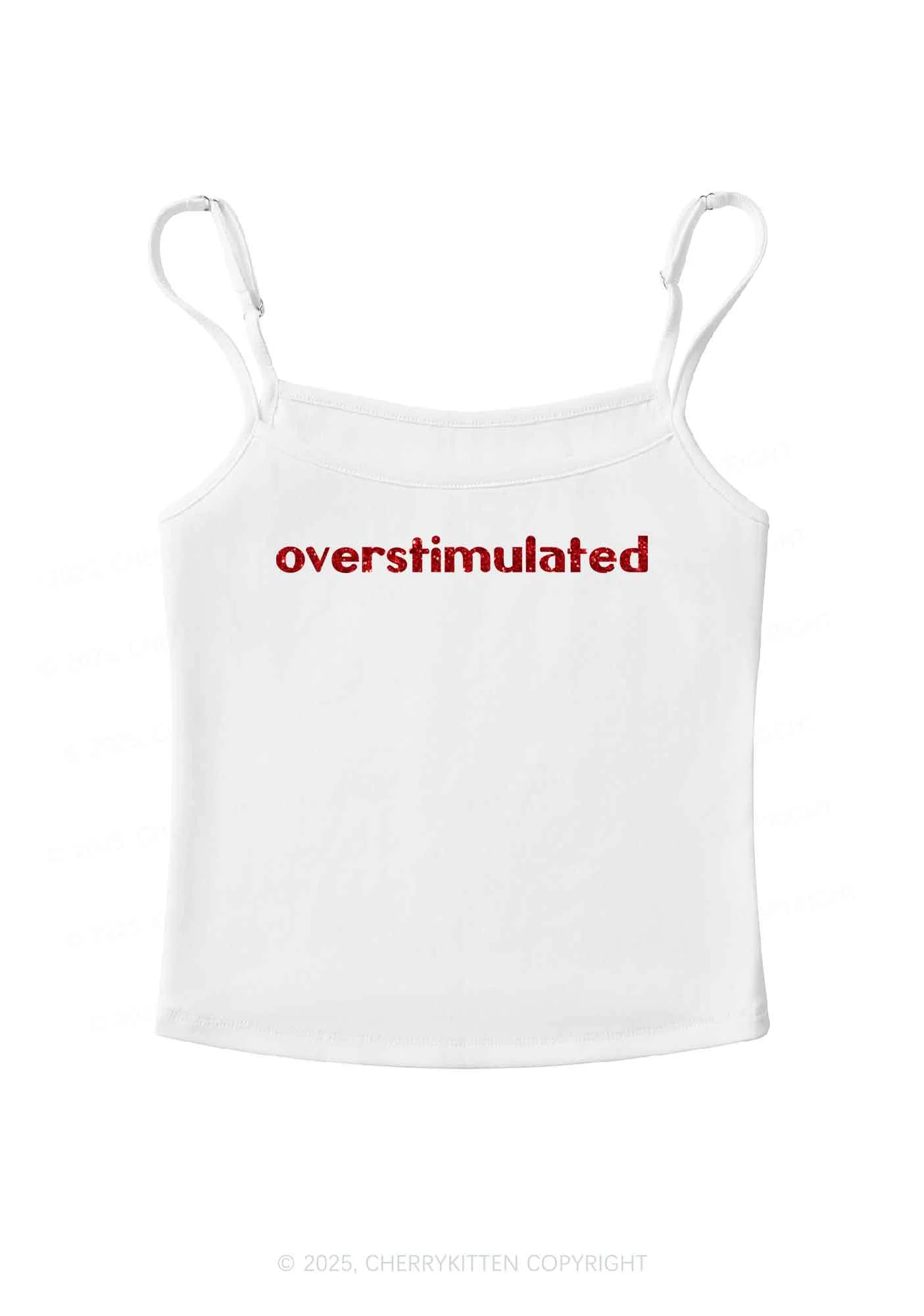 Glitter Overstimulated Y2K Spaghetti Strap Cami Cherrykitten