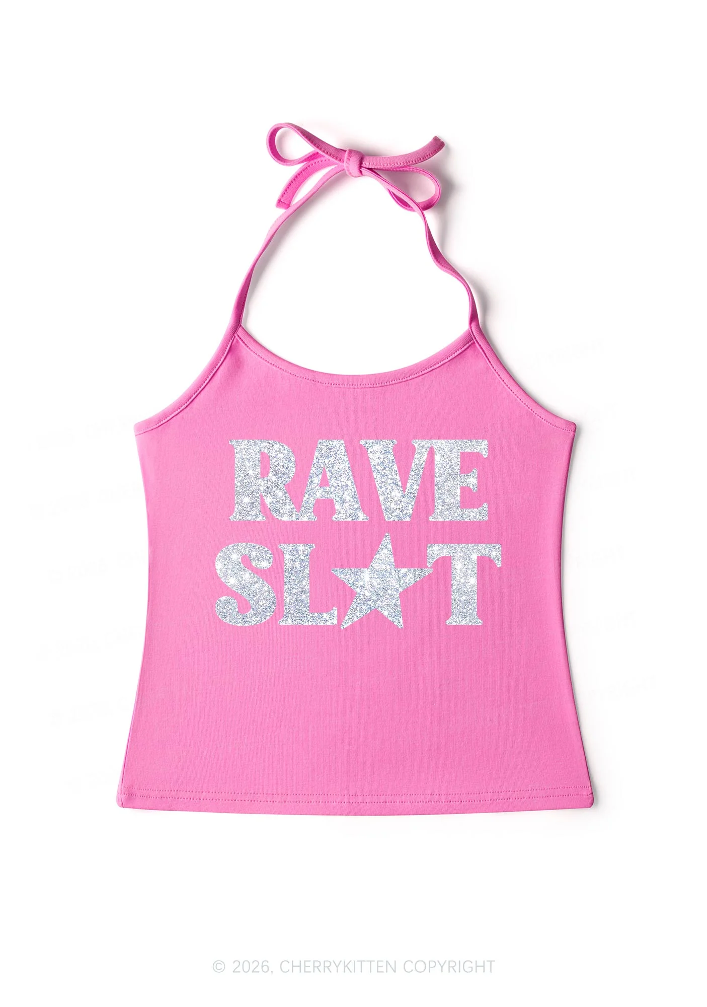 Glitter Rave Slxt Y2K Halter Neck Cami Cherrykitten - Image 4