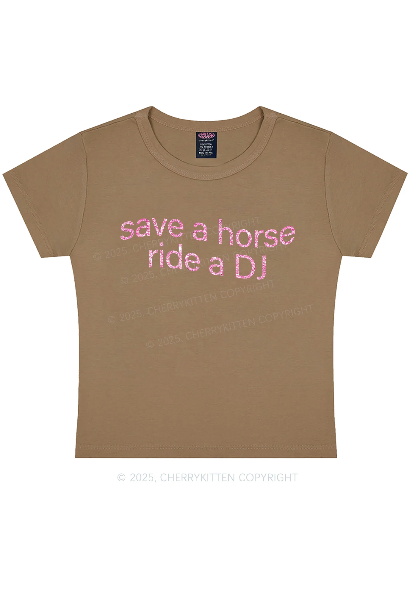 Glitter Ride A DJ Y2K Baby Tee Cherrykitten - Image 11