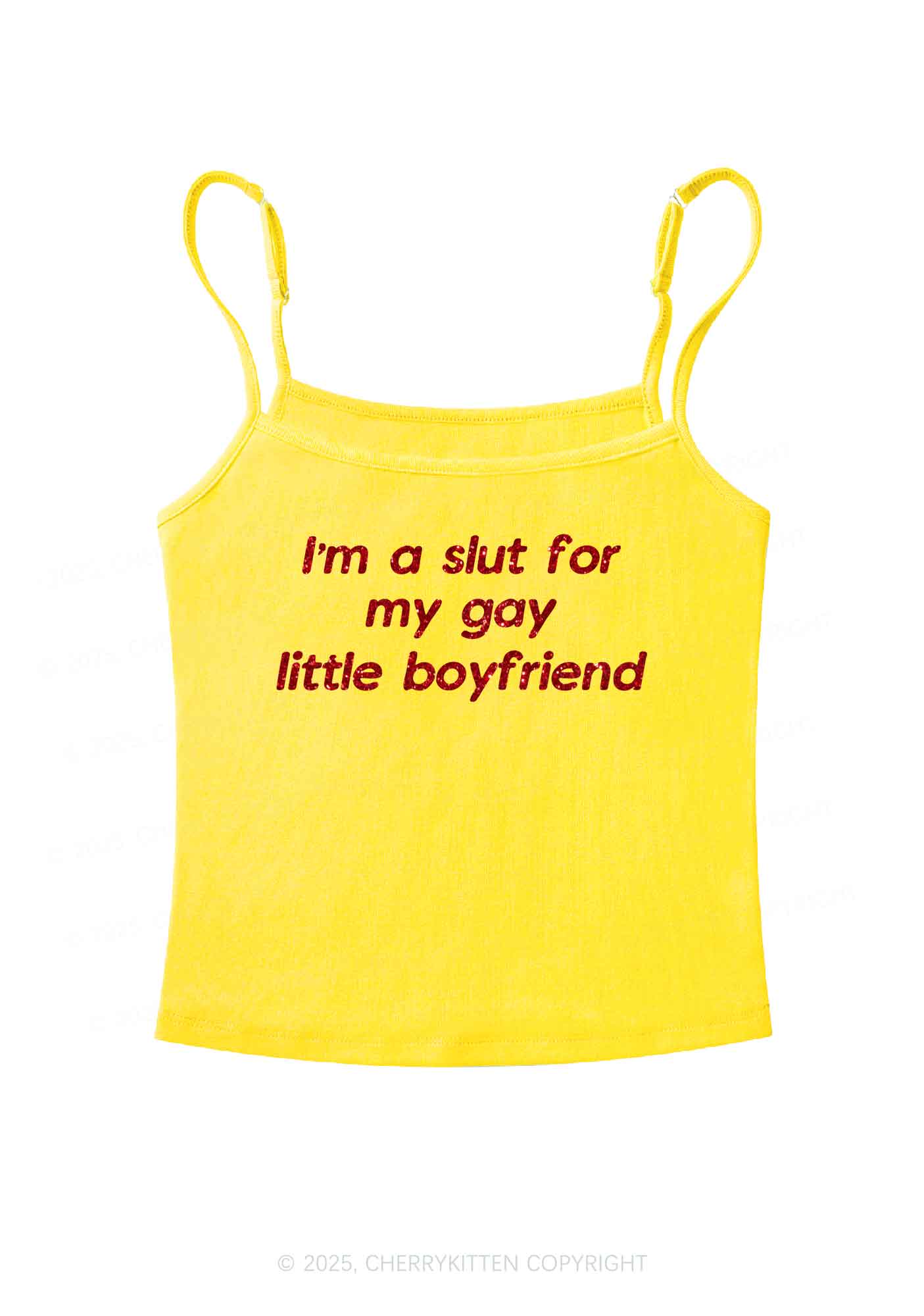 Glitter Slxt For My Gay BF Y2K Spaghetti Strap Cami Cherrykitten - Image 8