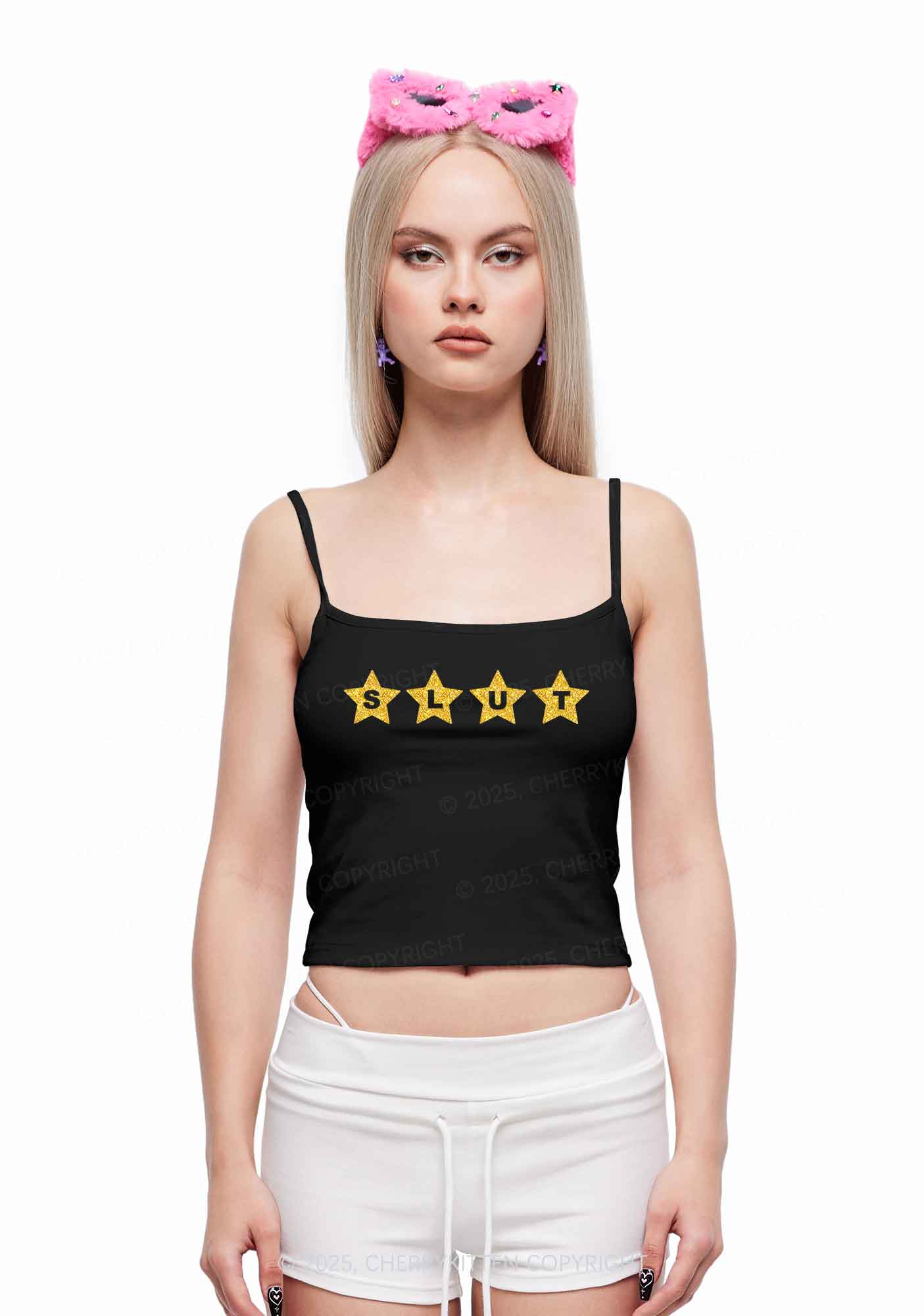 Glitter Slxt Y2K Spaghetti Strap Cami Cherrykitten - Image 3