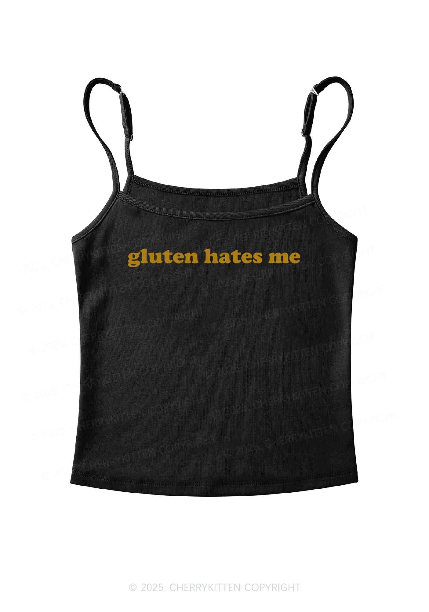 Gluten Hates Me Y2K Spaghetti Strap Cami Cherrykitten - Image 4