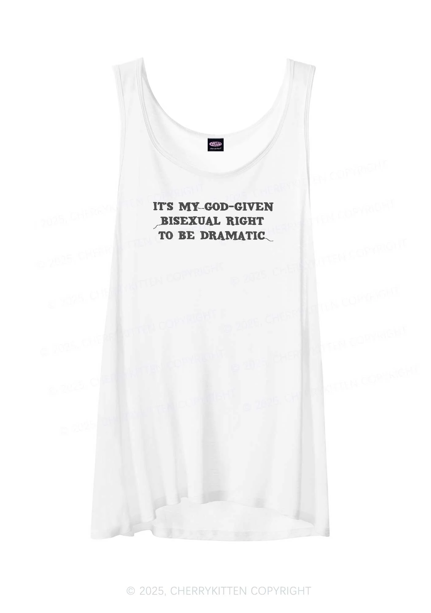 God Given Bisexual Right Pride Y2K Sheer Boyfriend Tank Cherrykitten