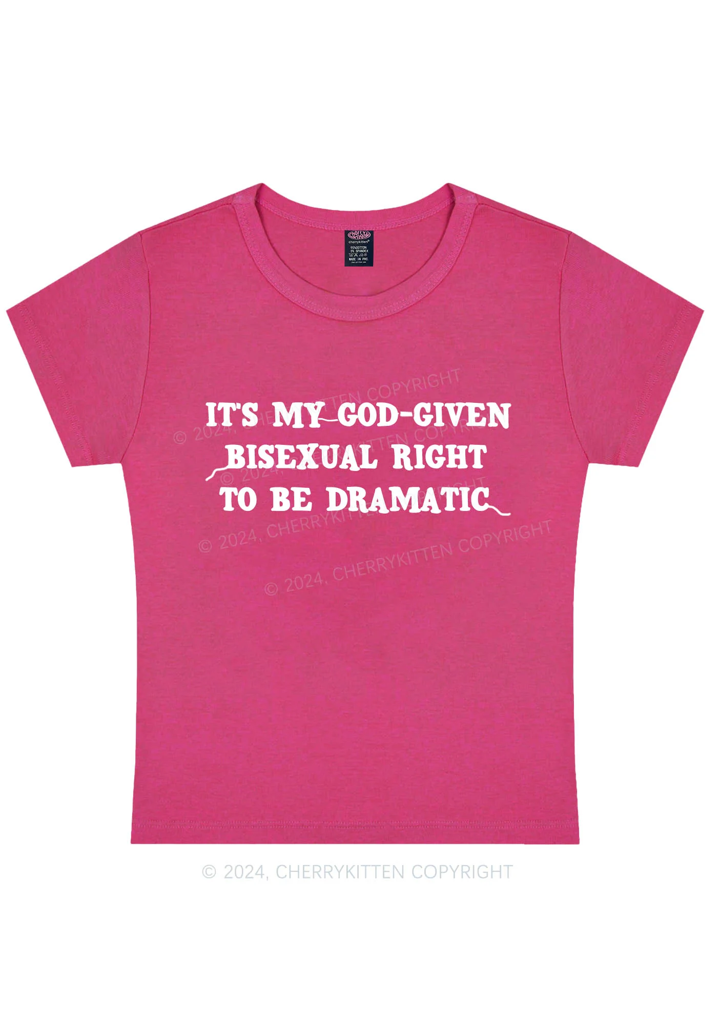 God-Given Bisexual Right Y2K Baby Tee Cherrykitten - Image 7