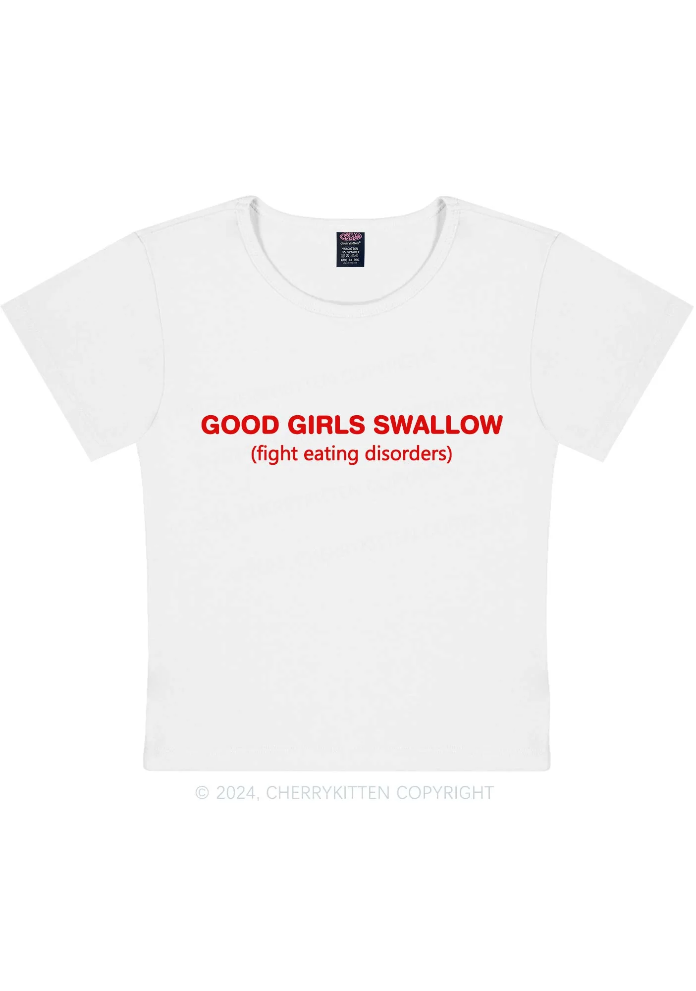 Good Girls Swallow Y2K Baby Tee Cherrykitten