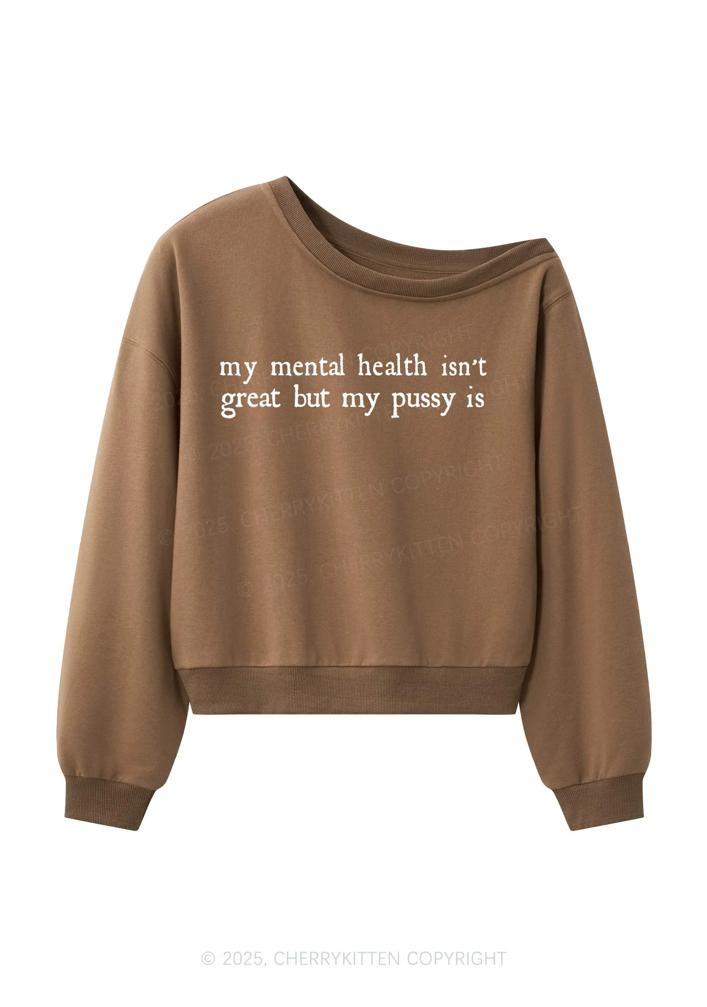 Great Mental Health Y2K Off Shoulder Sweatshirts Cherrykitten - Image 3