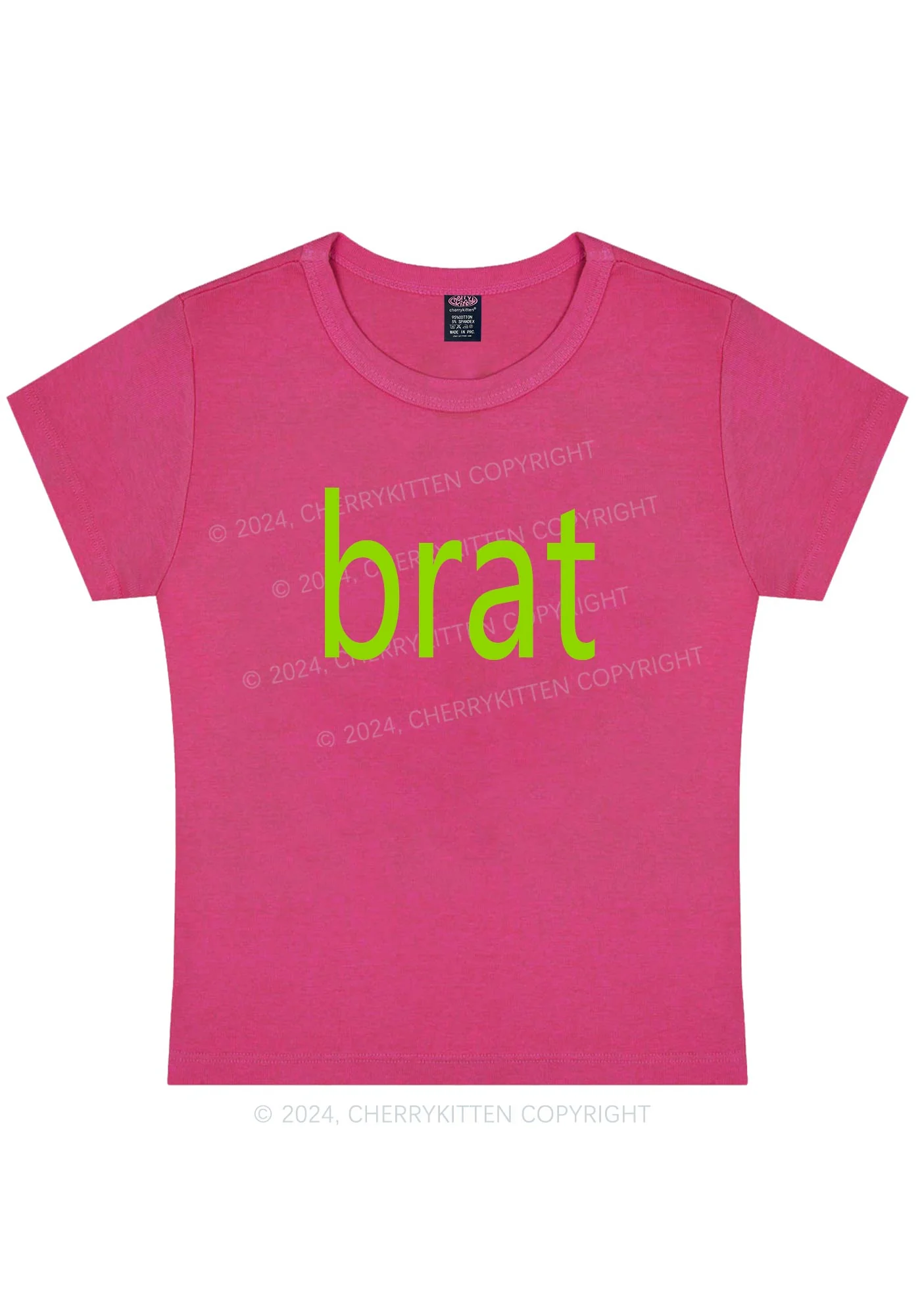 Green Brat Y2K Baby Tee Cherrykitten - Image 10