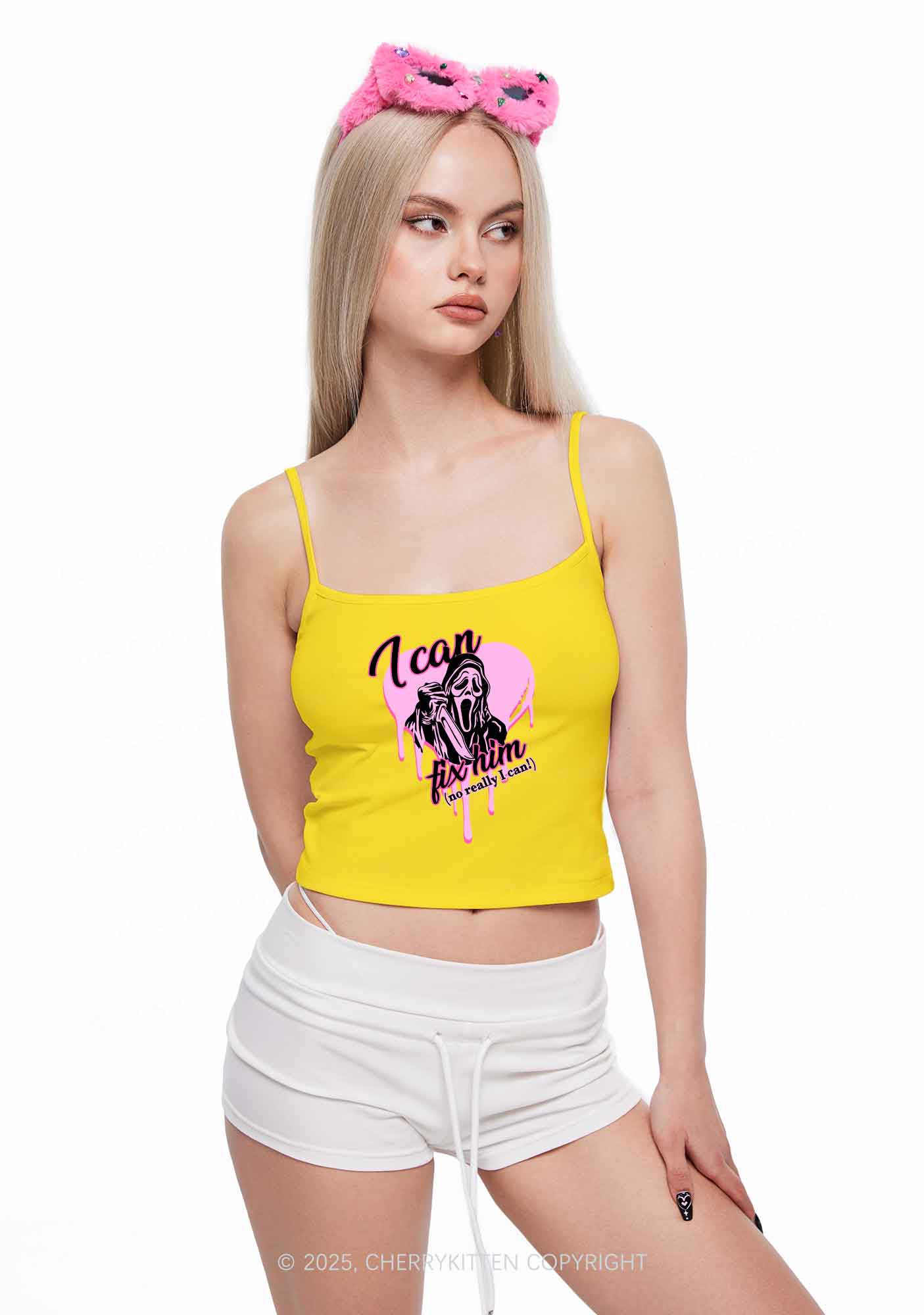 Halloween Ghost Fix Him Y2K Spaghetti Strap Cami Cherrykitten - Image 2