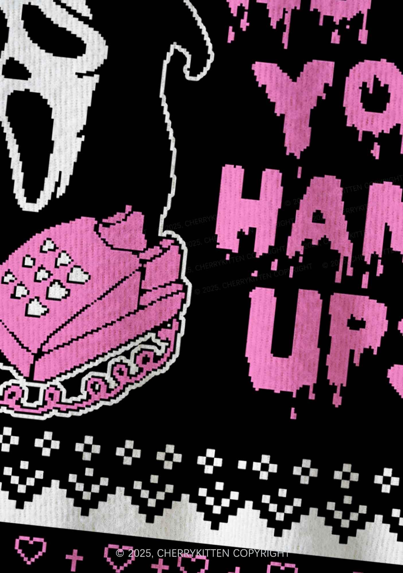 Halloween No You Hang Up Y2K Christmas Cardigan Knit Sweatshirt Cherrykitten - Image 5