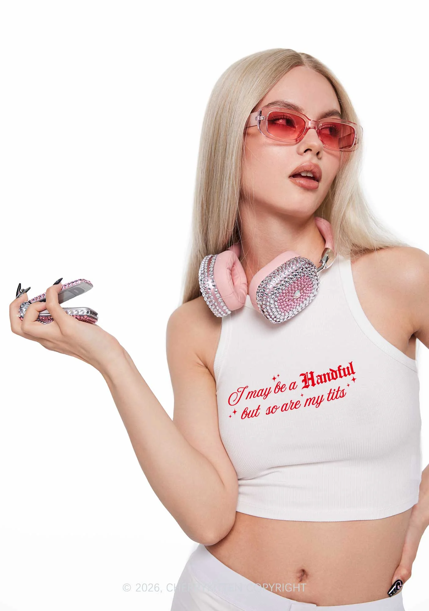 Handful Txts Valentine's Day Y2K Crop Tank Top Cherrykitten - Image 2