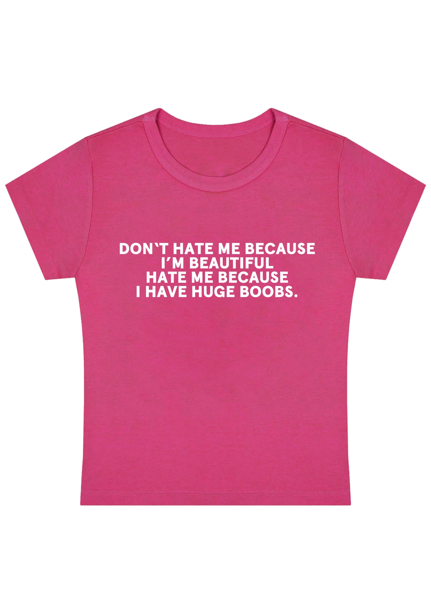 Hate Me Because I Have Huge Bxxbs Y2K Baby Tee - Image 3