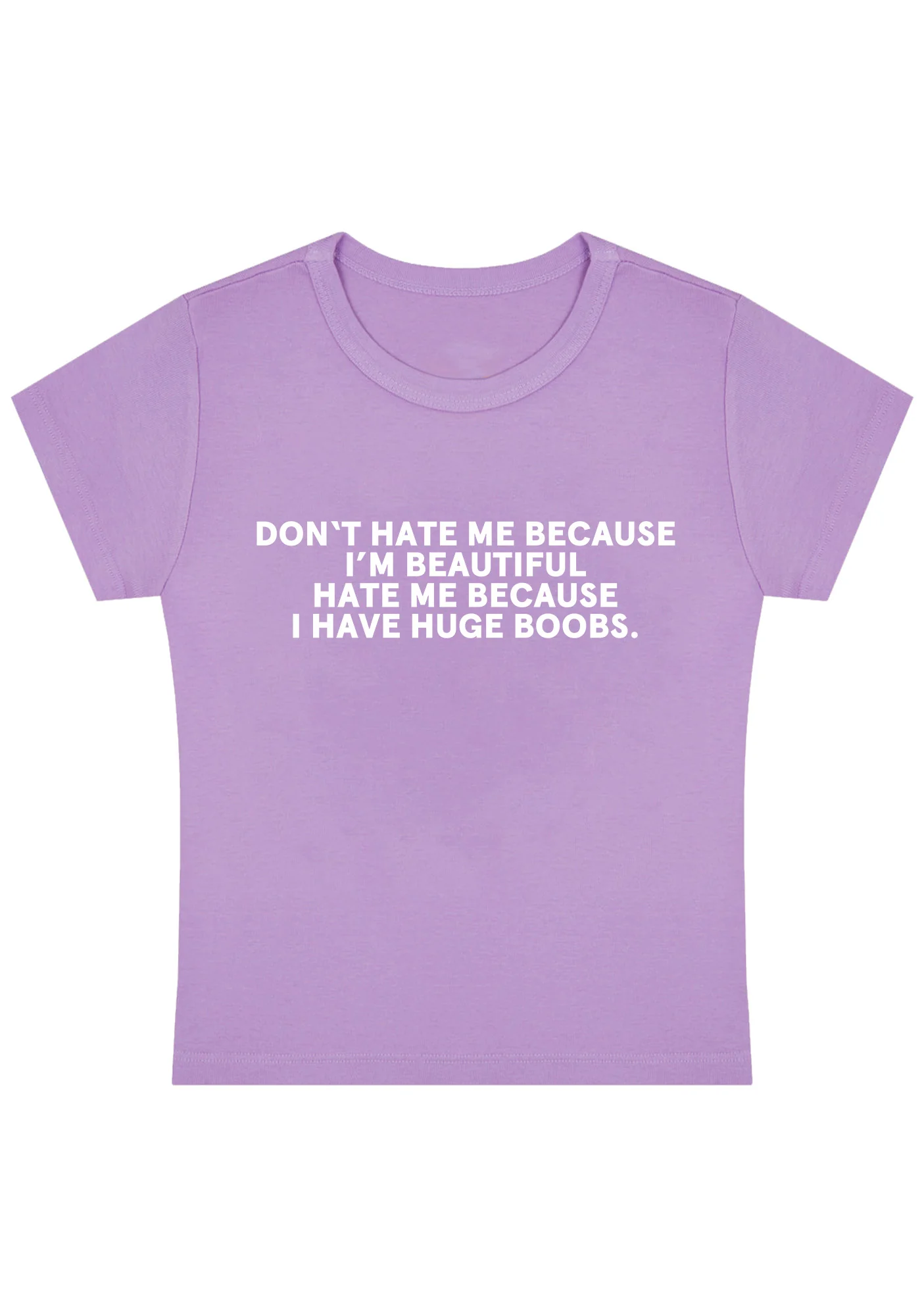 Hate Me Because I Have Huge Bxxbs Y2K Baby Tee - Image 4