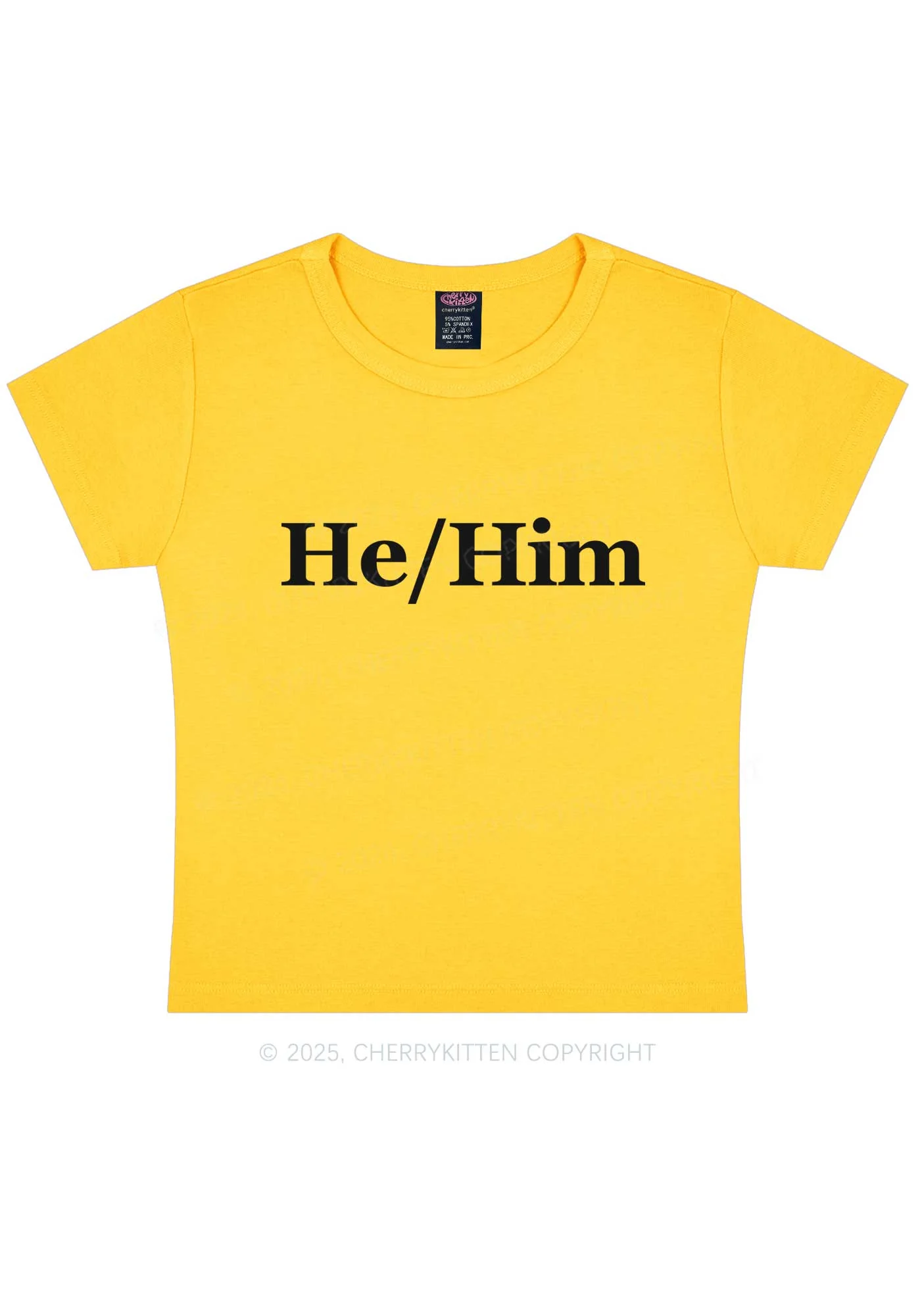 He Or Him Y2K Baby Tee Cherrykitten - Image 4