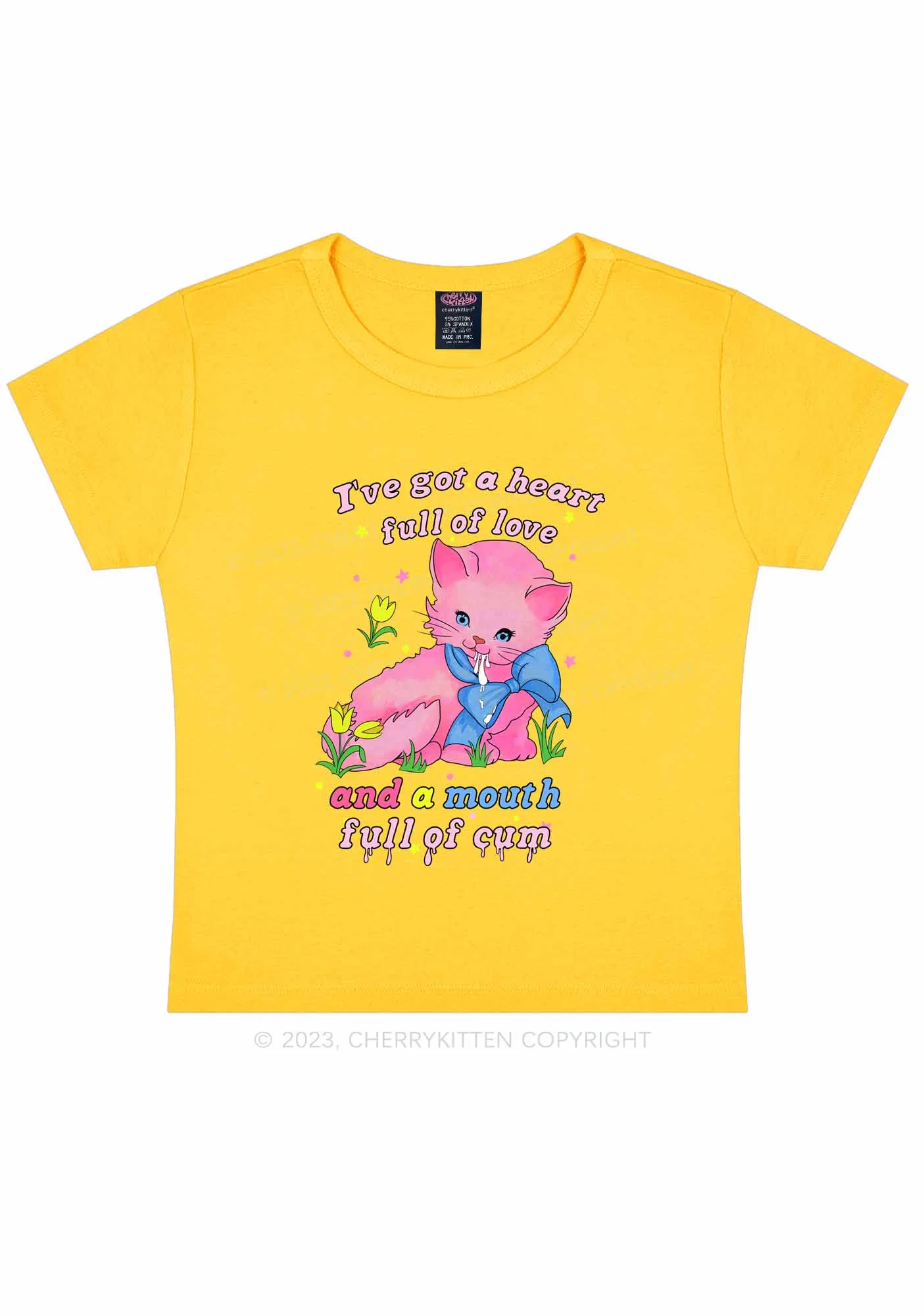 Heart Full Of Love Y2K Baby Tee Cherrykitten - Image 6