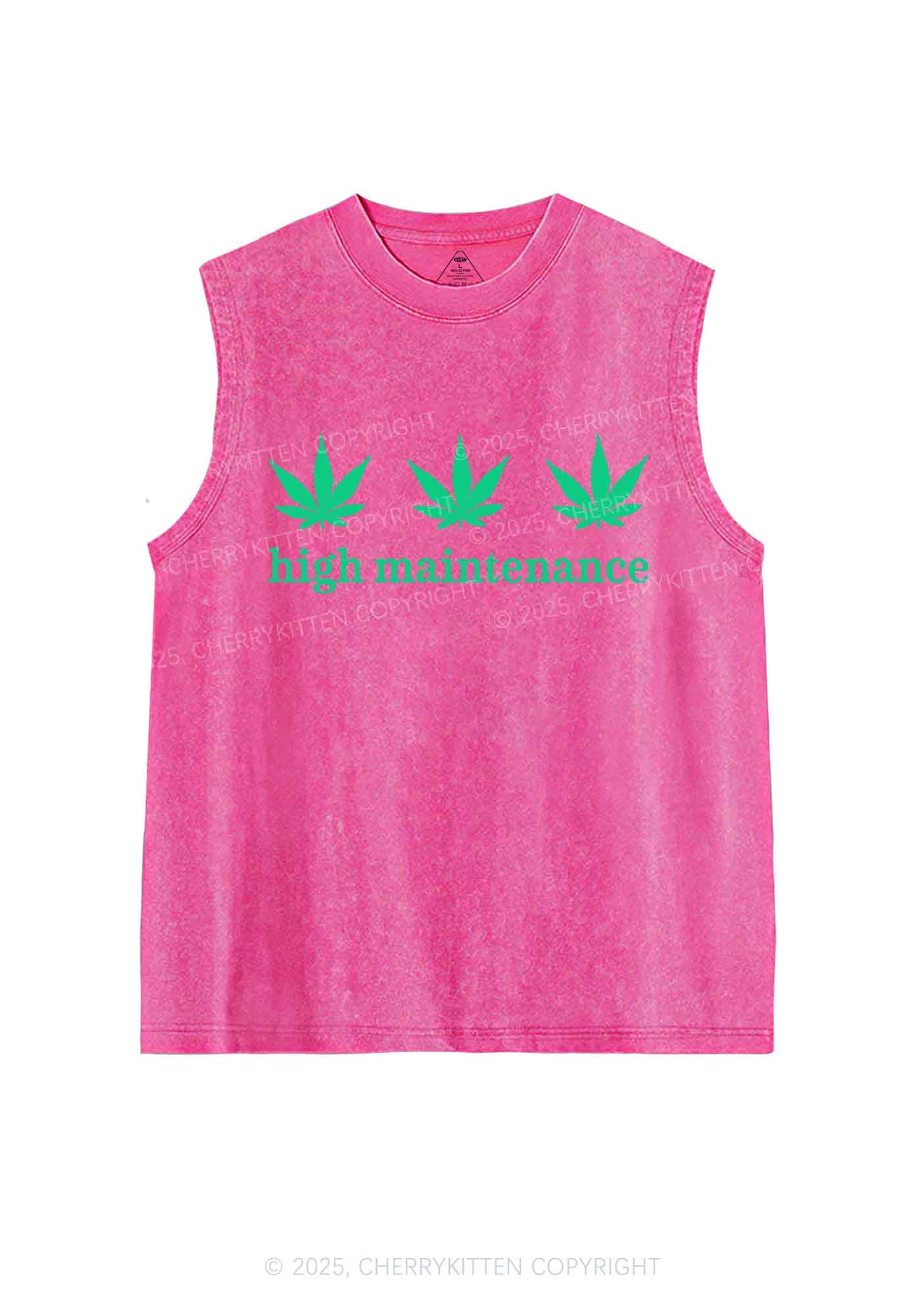 High Maintenance Y2K Washed Tank Cherrykitten - Image 4